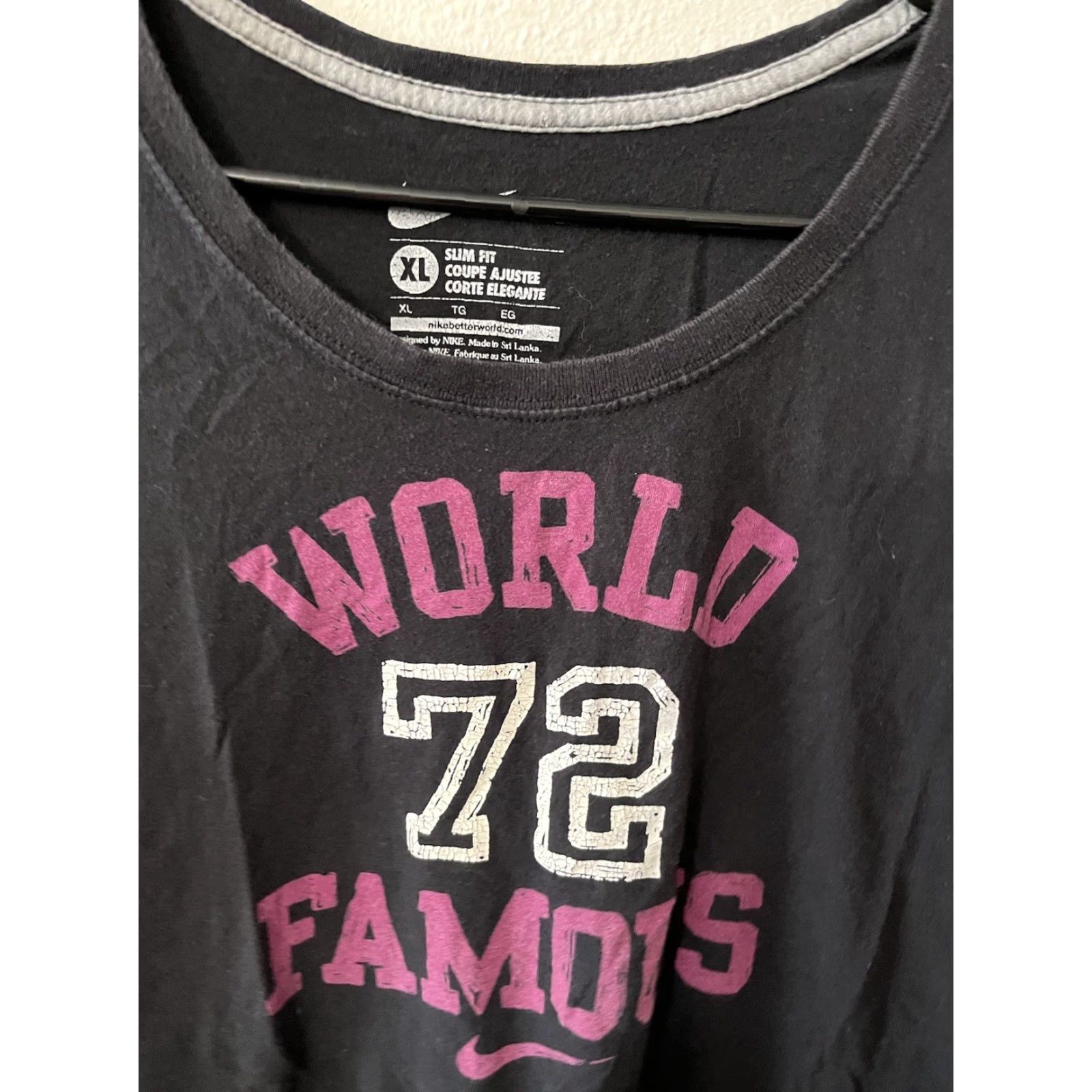 Nike Nike T-Shirt Woman XL Black Velvet Logo The Athletic Dept Slim Fit Crew Neck Short Sleeve 72 Pattern Logo Graphic Print Vintage No Size US XL / EU 56 / 4 - 3 Thumbnail