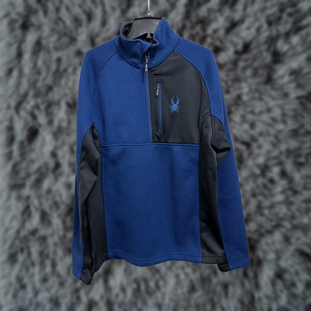 Spyder Spyder Pullover Mens Medium Blue Black 1/2 Zip Sweater Knit Jacket Sweatshirt Regular Fit Size US M / EU 48-50 / 2 - 1 Thumbnail