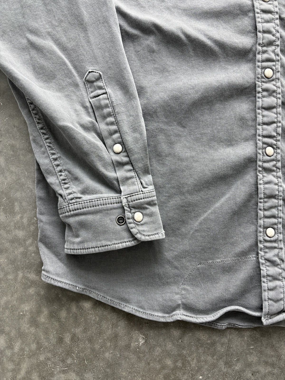 Other Poncho Pearl Snap Brushpopper Shirt Gray Large Regular Fit Size US L / EU 52-54 / 3 - 2 Thumbnail
