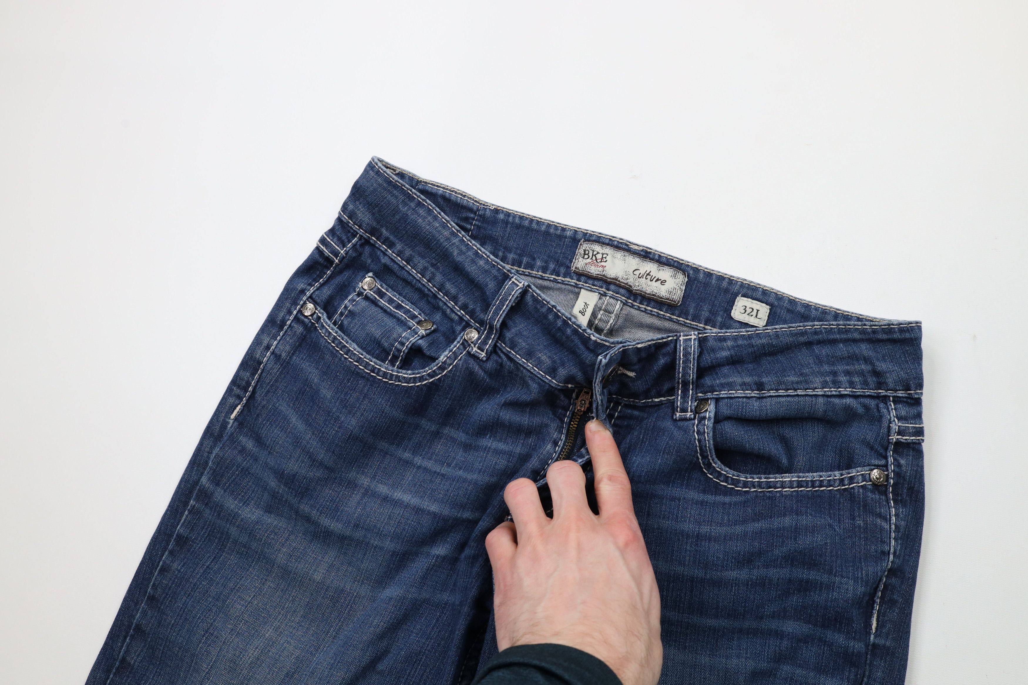 BKE × Vintage Buckle BKE Faded Thick Stitch Stretch Culture Bootcut Jeans Size 32" / US 10 / IT 46 - 8 Thumbnail