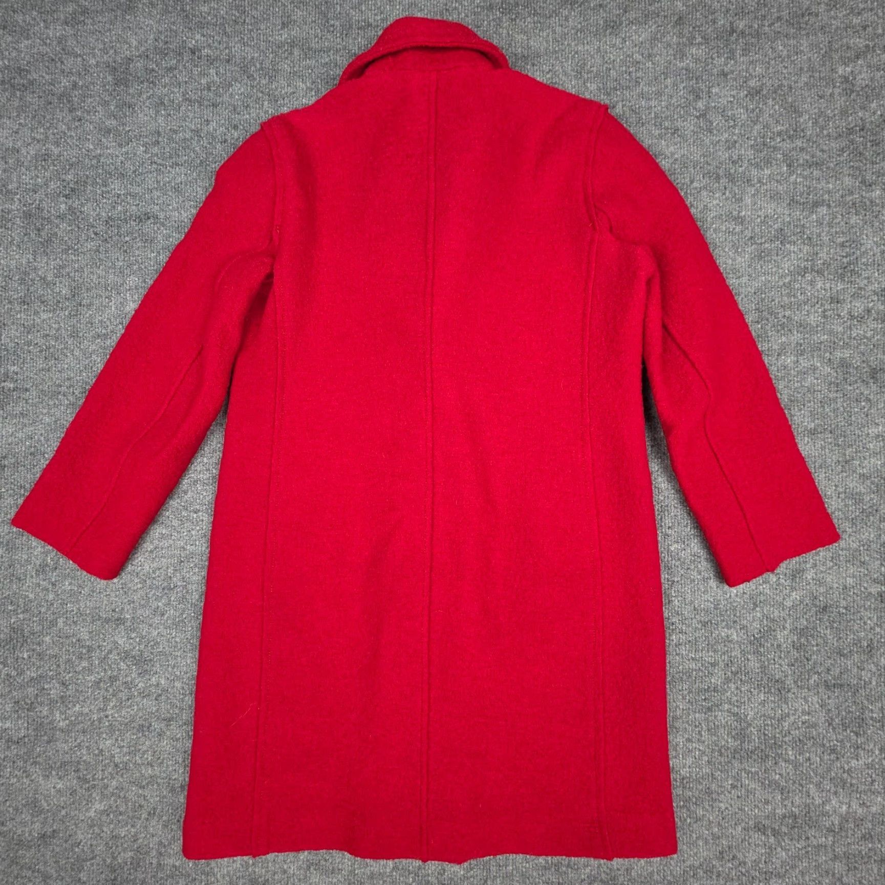 J.Crew J. Crew Daphne Topcoat Women's OOP Red Boiled Wool Italian Trench Button Coat Long Wool Lining Dry Clean Only Petite 0P Winter Fall Girls? Size XS / US 0-2 / IT 36-38 - 3 Thumbnail