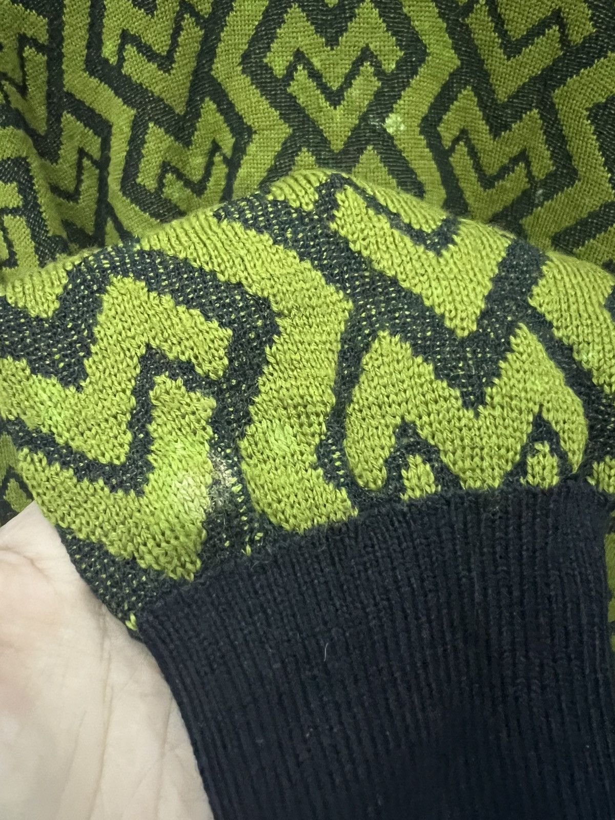 Mario Valentino MARIO VALENTINO Retro Geometric Oversized Knit Pullover Size US L / EU 52-54 / 3 - 5 Thumbnail