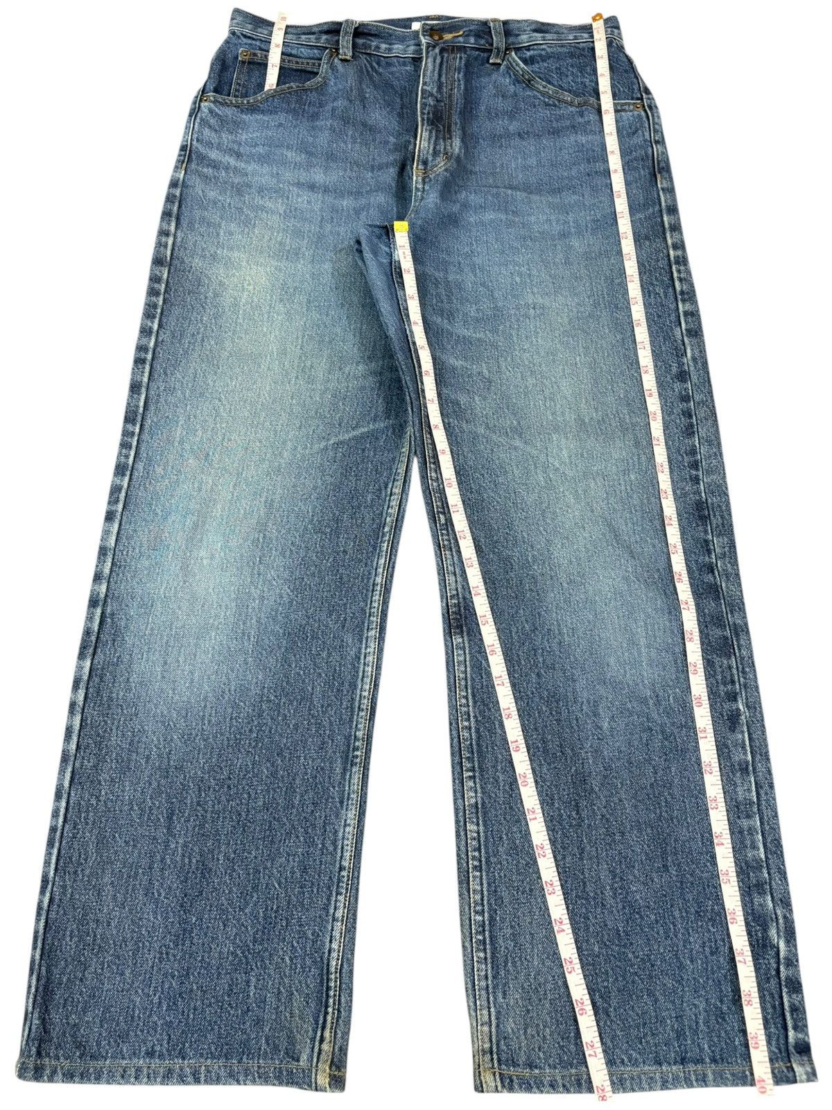 Uniqlo Vintage Uniqlo Christophe Lemaire Blue Wash Loose Baggy Jean Size US 32 / EU 48 - 12 Thumbnail