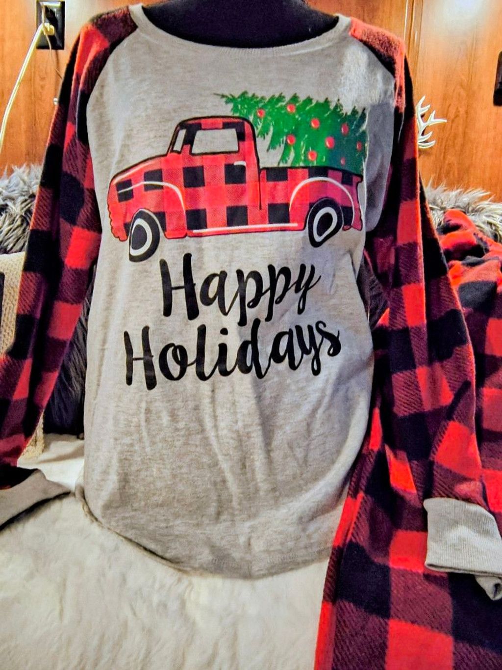 The Unbranded Brand Women's Red Plaid Holiday Pajamas Size 31" - 3 Thumbnail