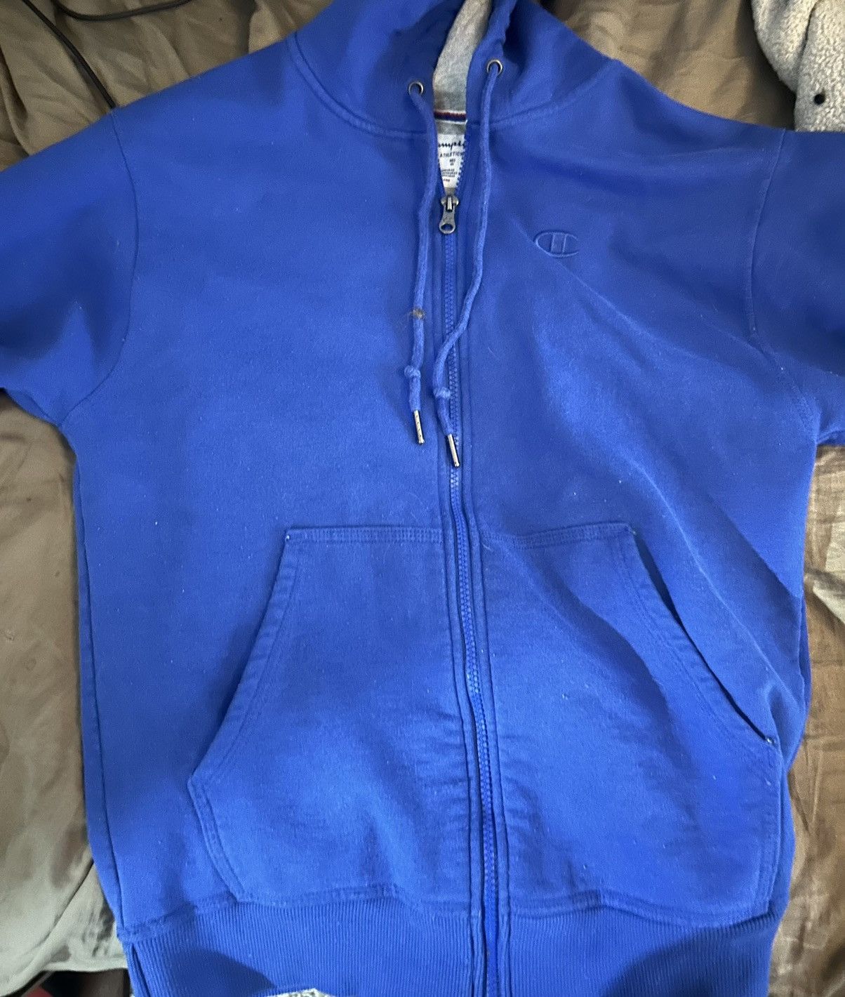 Champion Champion Men's Powerblend Fleece Full Zip Hoodie, C Logo Grailed