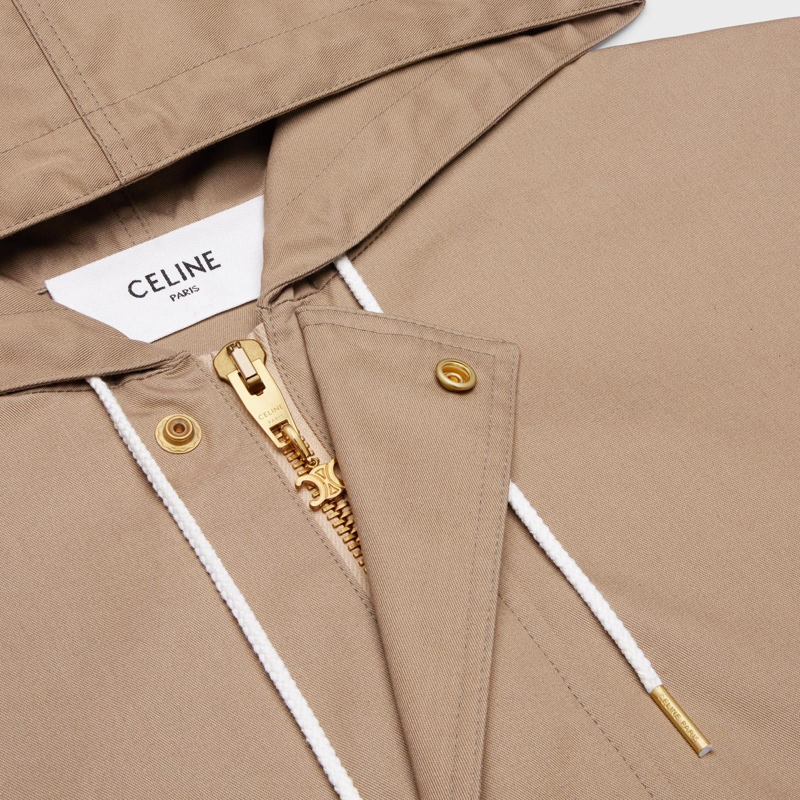 Celine o1bcso1str0924 Cropped Parka In Technical Cotton in Beige Size S / US 4 / IT 40 - 3 Thumbnail