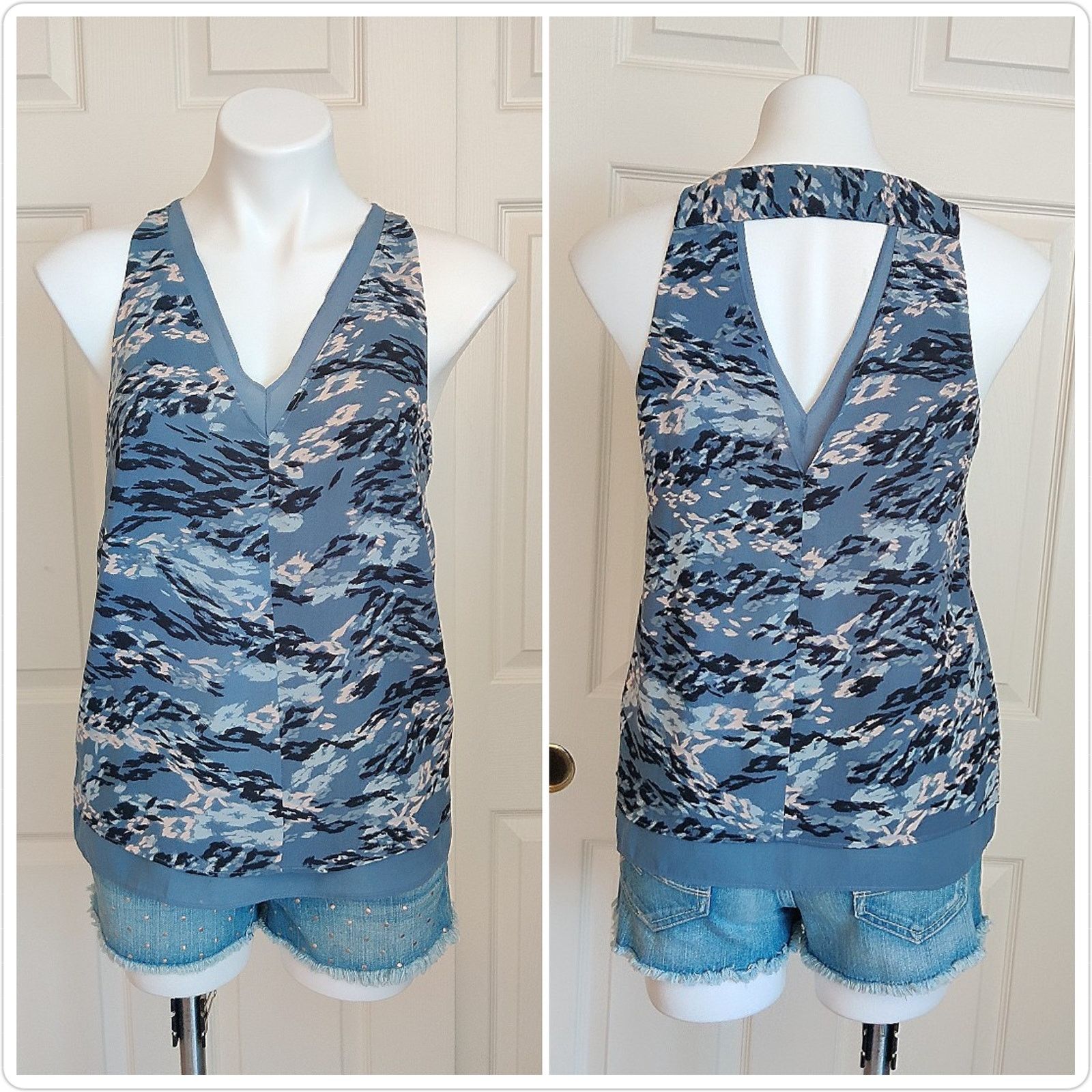 Banana Republic Banana Republic double V-neck sleeveless blouse sz S Size S / US 4 / IT 40 - 1 Thumbnail