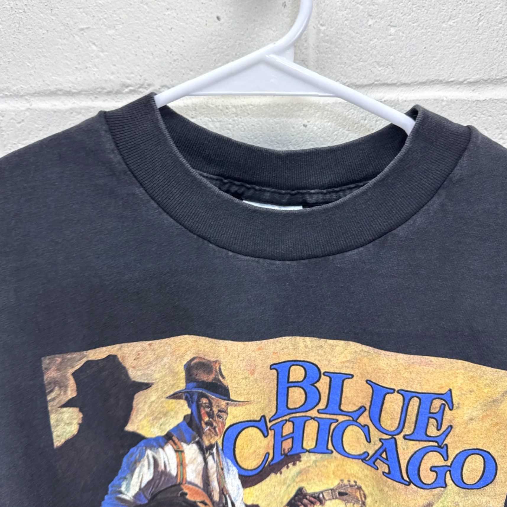 Vintage VINTAGE Blue Chicago T-Shirt Rambler 1994 Unisex Adults Crew Neck Short Sleeve Black Cotton Logo Spellout Graphic Print USA 90s Art Style Size US L / EU 52-54 / 3 - 5 Thumbnail