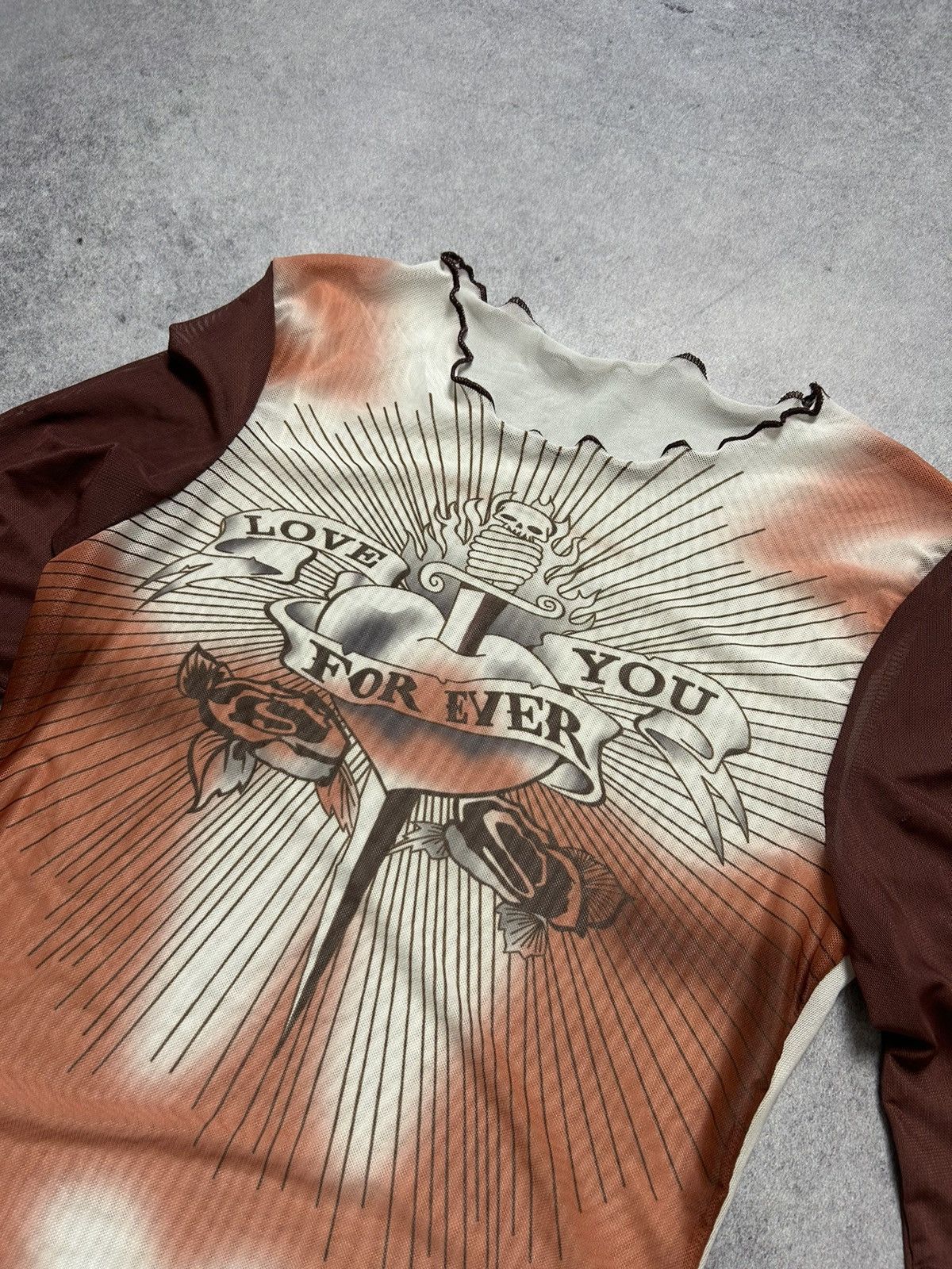 Japanese Brand × Vintage Vintage Love You Forever Longsleeve Mesh Top like JPG Size S / US 4 / IT 40 - 2 Thumbnail
