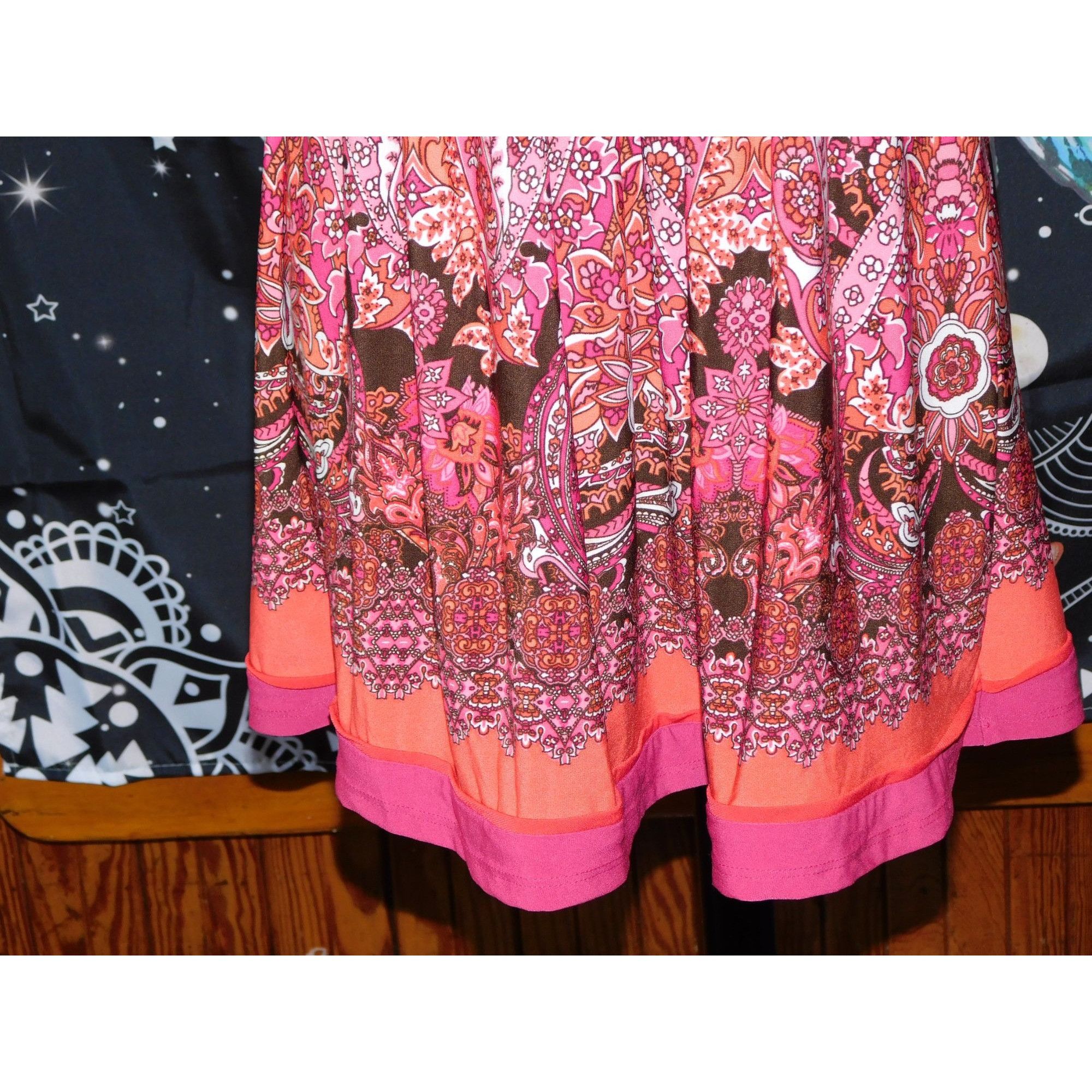 Other Love Tease Bohemian Brown And Pink Floral Dress Size S / US 4 / IT 40 - 7 Thumbnail