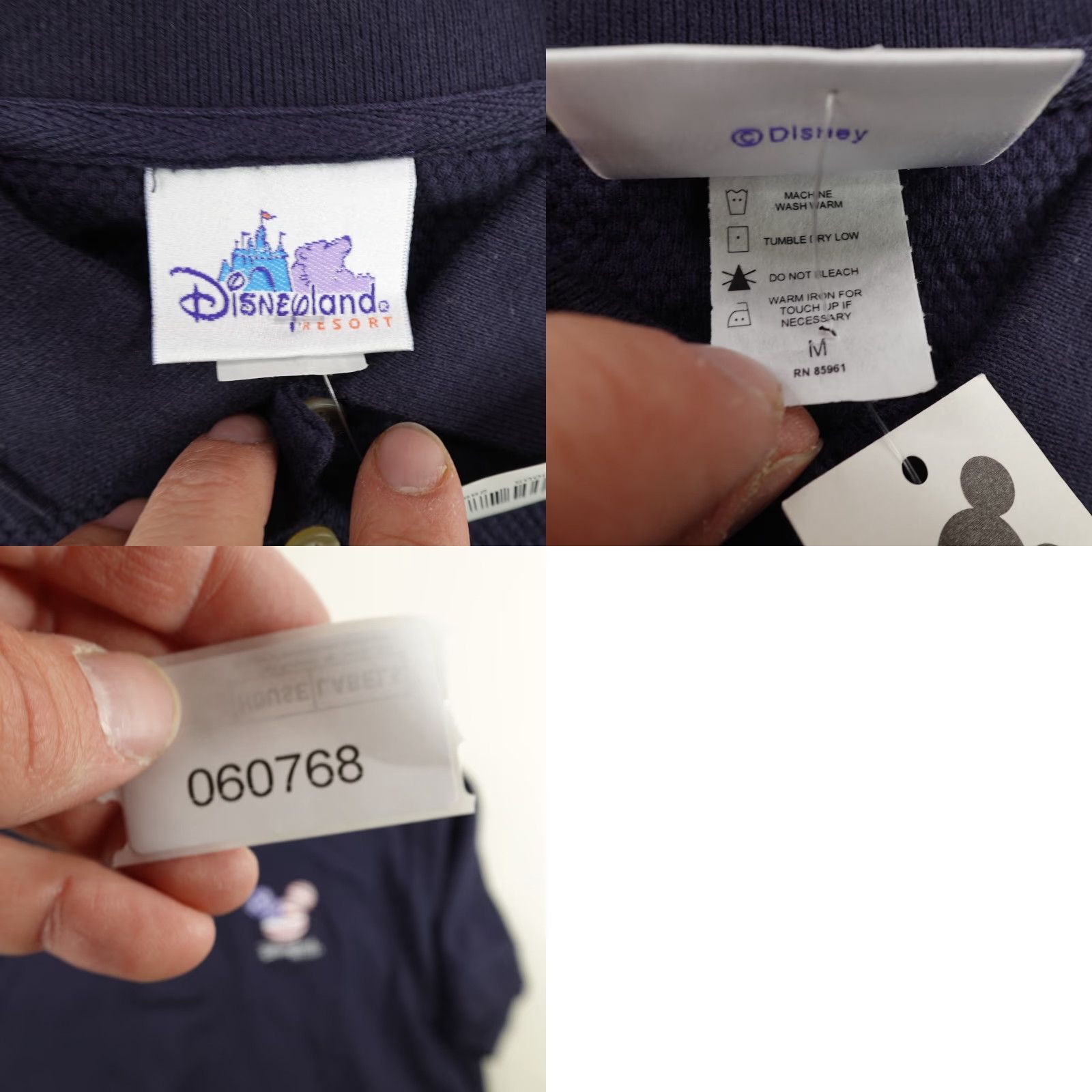 Disney VINTAGE Disney Polo Shirt Mens Medium Navy Blue Mickey Mouse USA Flag Logo NEW Size US M / EU 48-50 / 2 - 8 Thumbnail