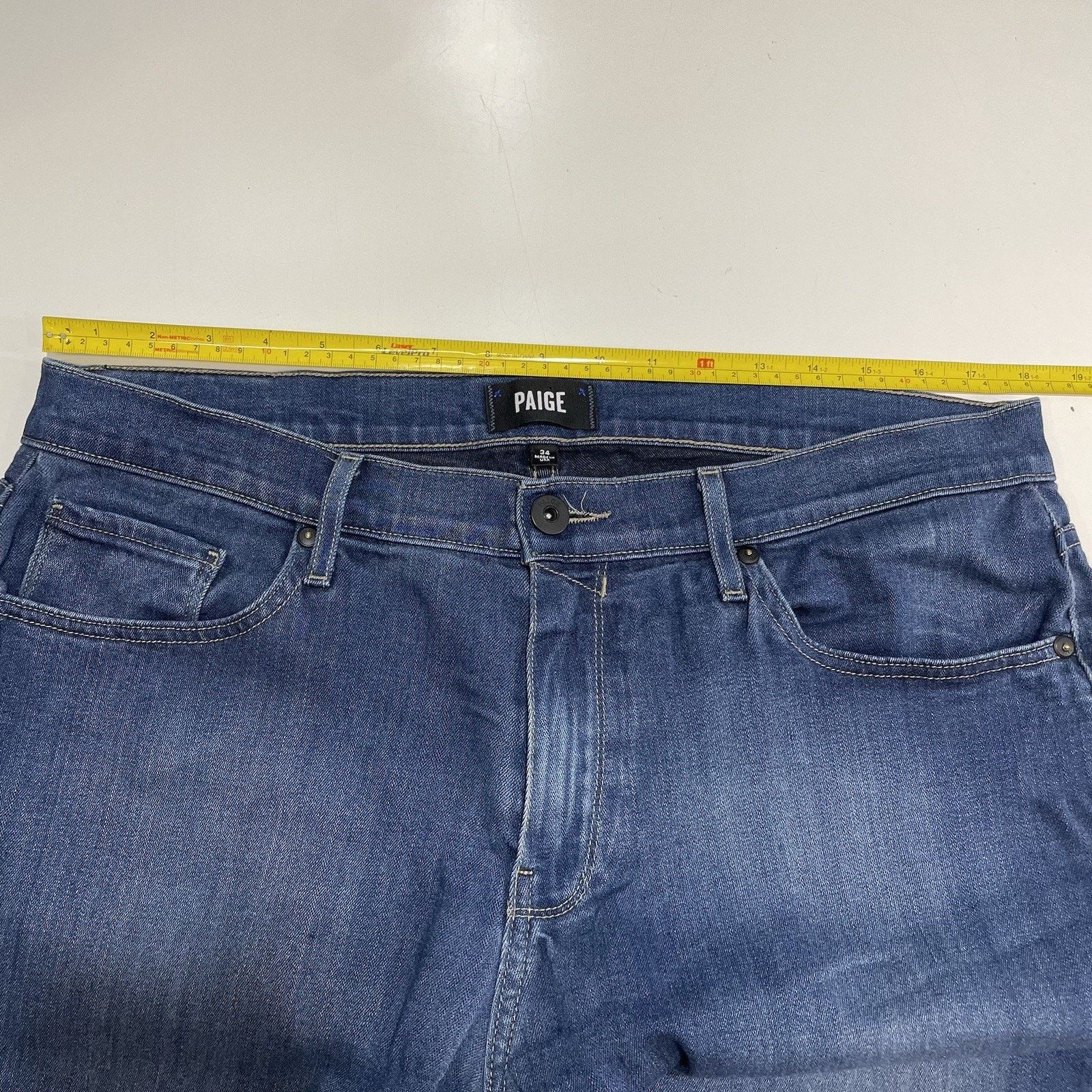 Paige Paige Jeans Men’s Blue Federal Slim Straight Stretch 34x31 Size US 34 / EU 50 - 7 Thumbnail