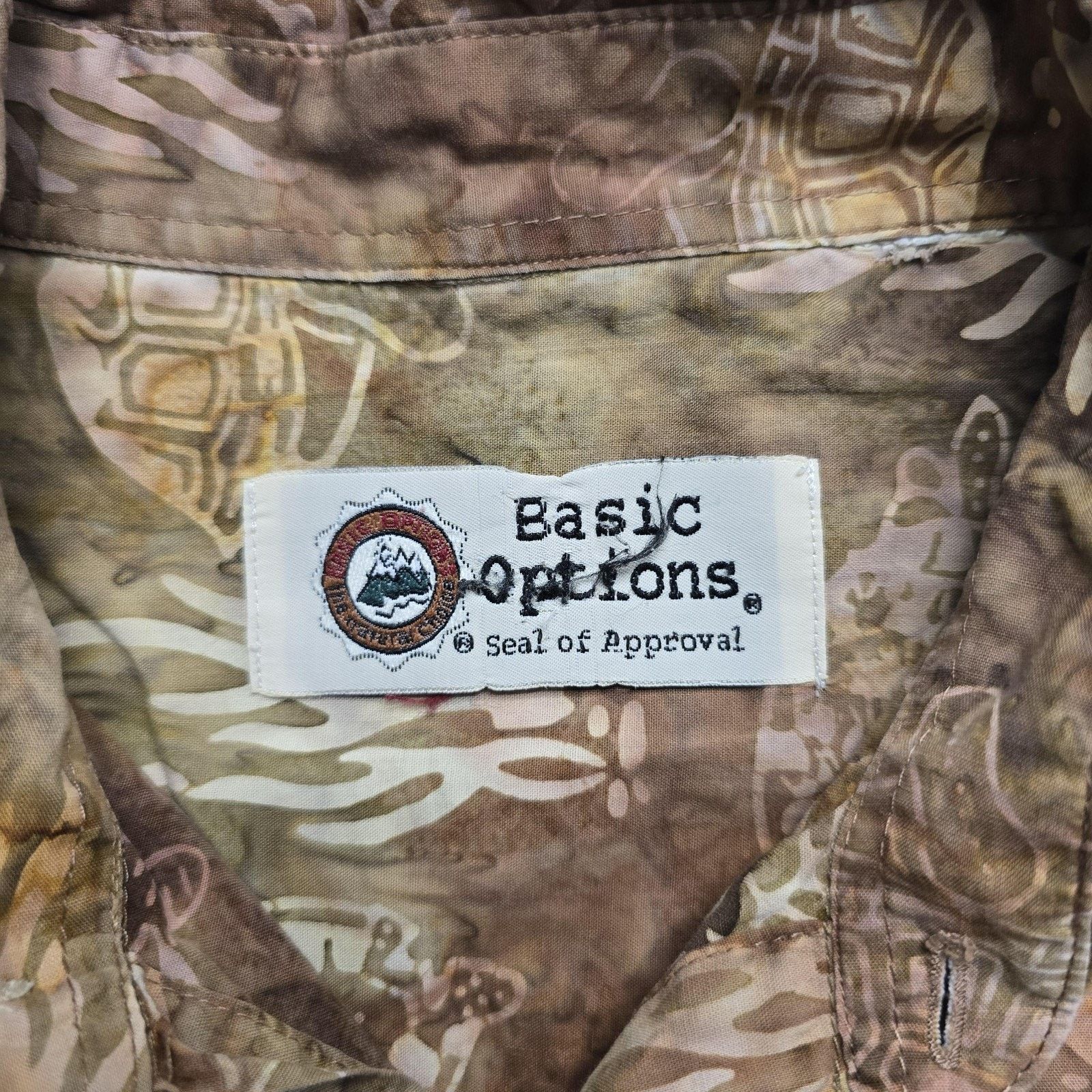 Other Basic Options Shirt XL Brown Sea Turtle Hawaiian Button Up Size US L / EU 52-54 / 3 - 5 Thumbnail