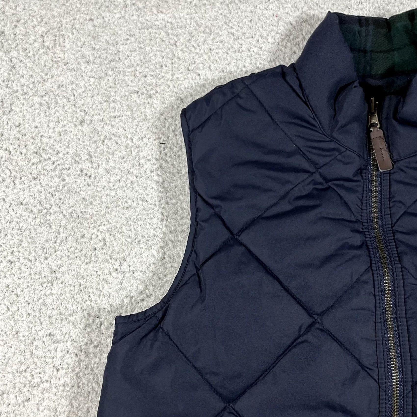 J.Crew J.CREW Vest Mens S Blue Diamond Quilted Reversible Full Zip Thinsulate Winter Fall Spring Insulated Pockets Outdoors Classic Preppy Size US S / EU 44-46 / 1 - 4 Thumbnail