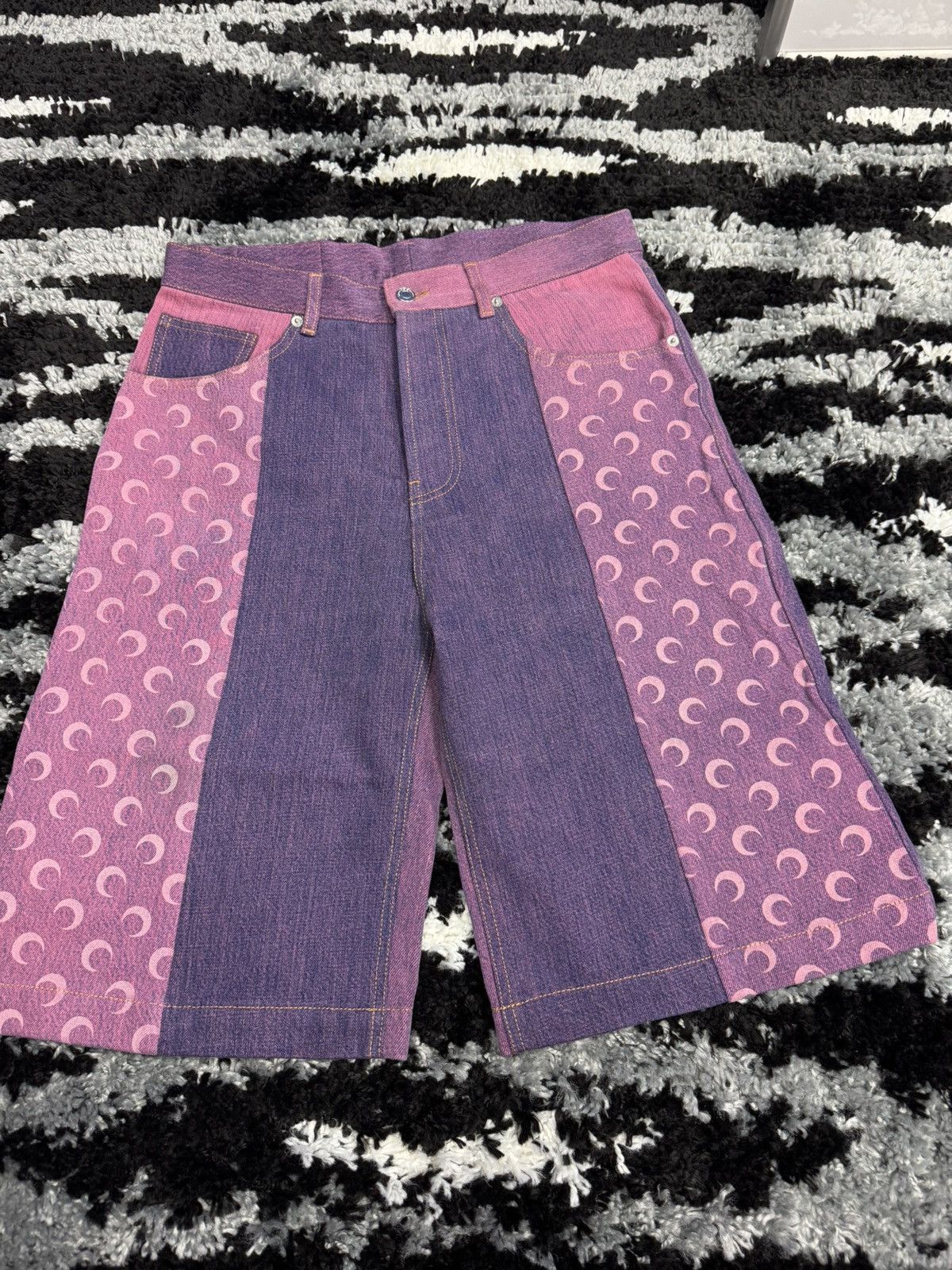 Marine Serre Marine Serre purple panelled denim shorts Size US 32 / EU 48 - 1 Thumbnail