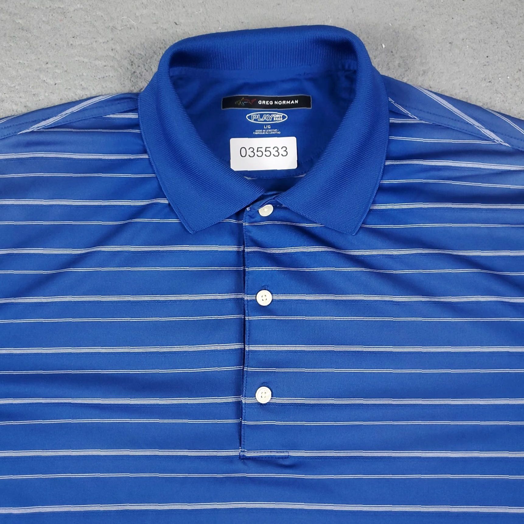Vintage Greg Norman Polo Shirt Mens L Blue Striped Golf Casual Short Sleeve Polo Shirt Mens Blue Striped L Size US L / EU 52-54 / 3 - 2 Thumbnail
