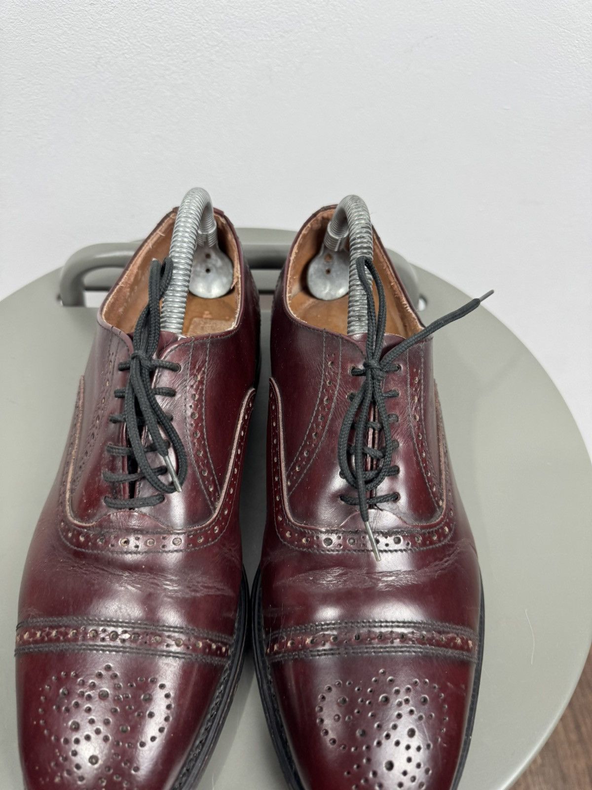 Other Vintage Burgundy Leather Brogue Oxford Shoes US 7.5 EU 40.5 Size US 7.5 / EU 40-41 - 3 Thumbnail