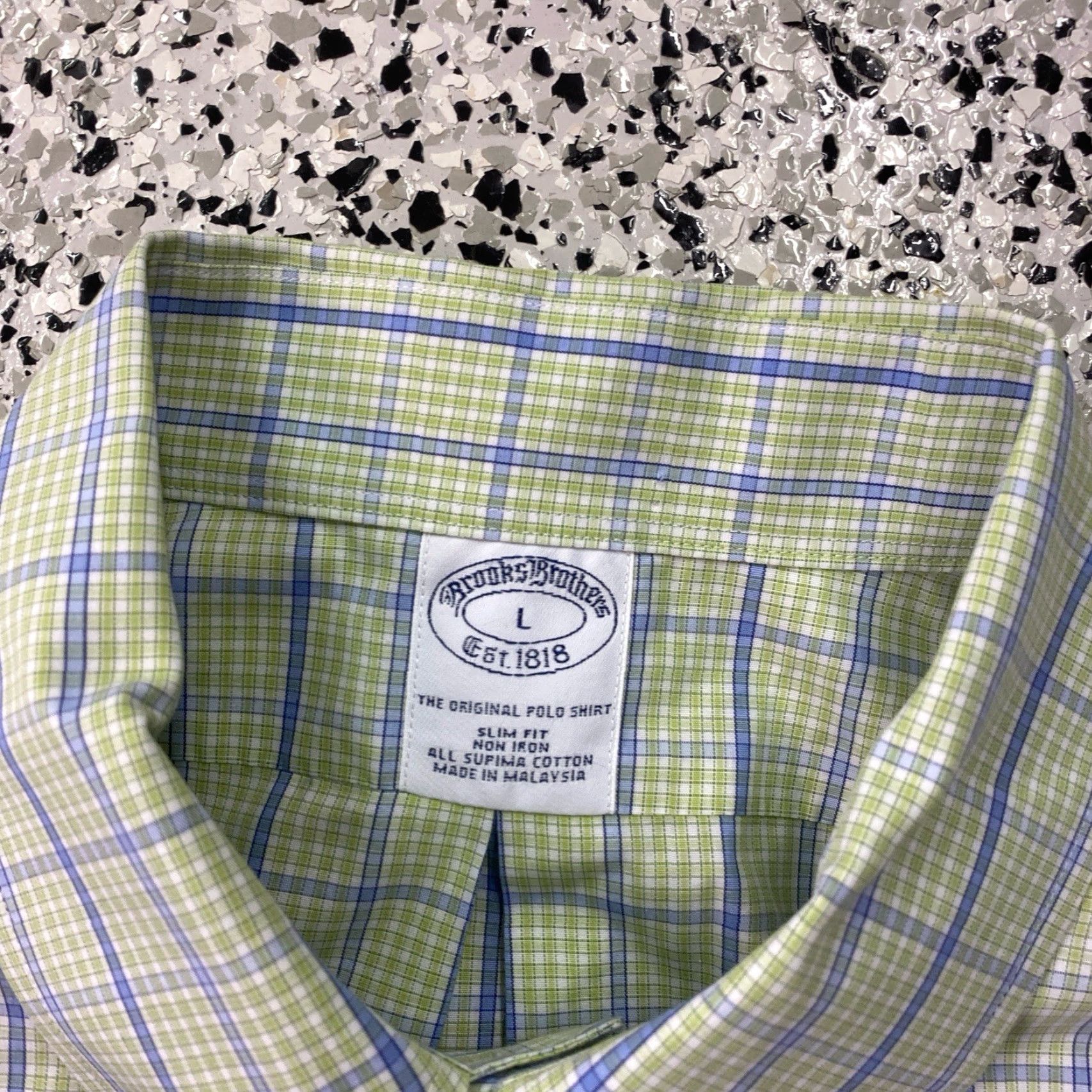 Brooks Brothers Brooks Brothers Shirt Men L Green Check Slim Fit Button Non Iron Size US L / EU 52-54 / 3 - 2 Thumbnail