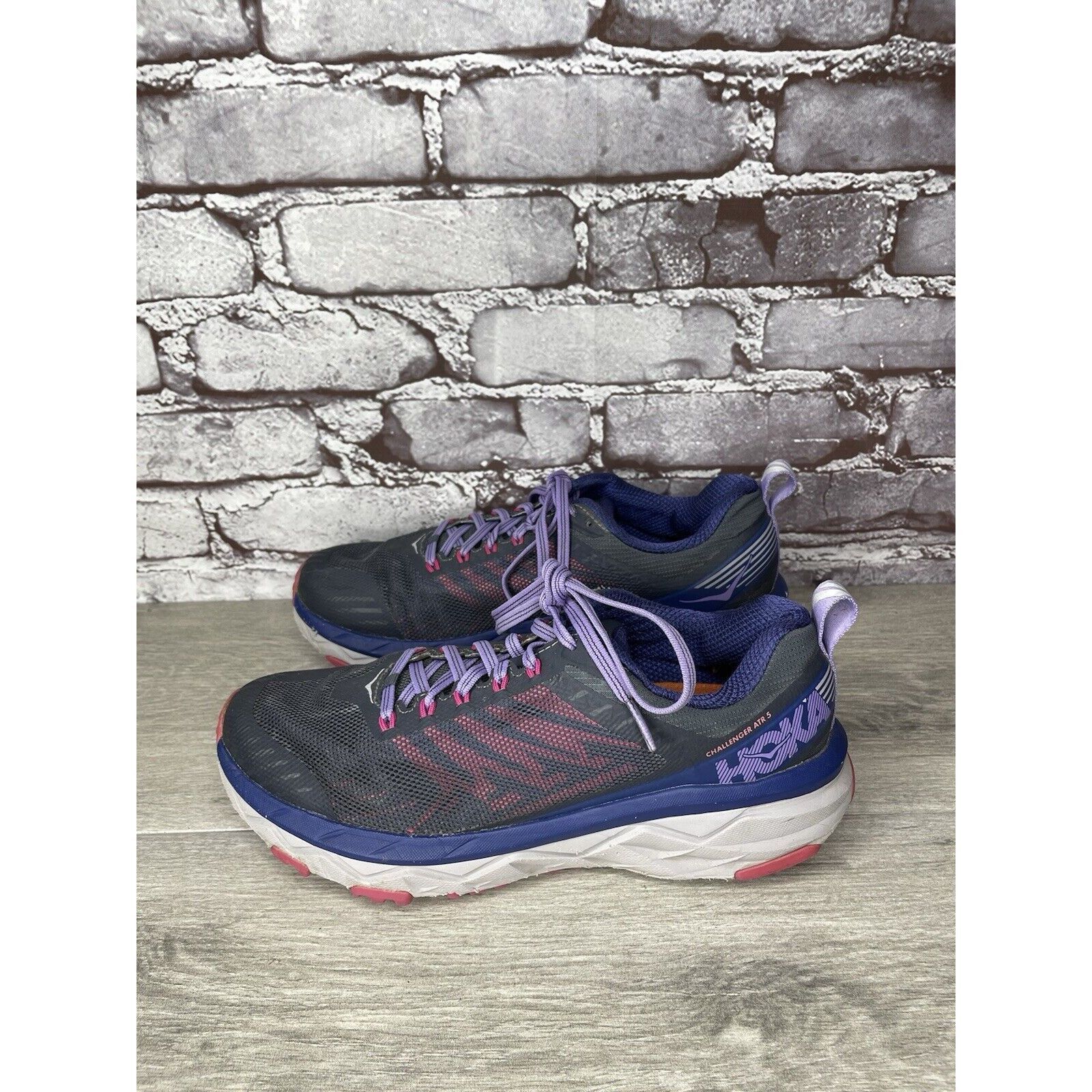 Hoka Hoka One One Challenger ATR 5 Purple Mesh Gym Running Shoes Size US 8 / IT 38 - 19 Thumbnail