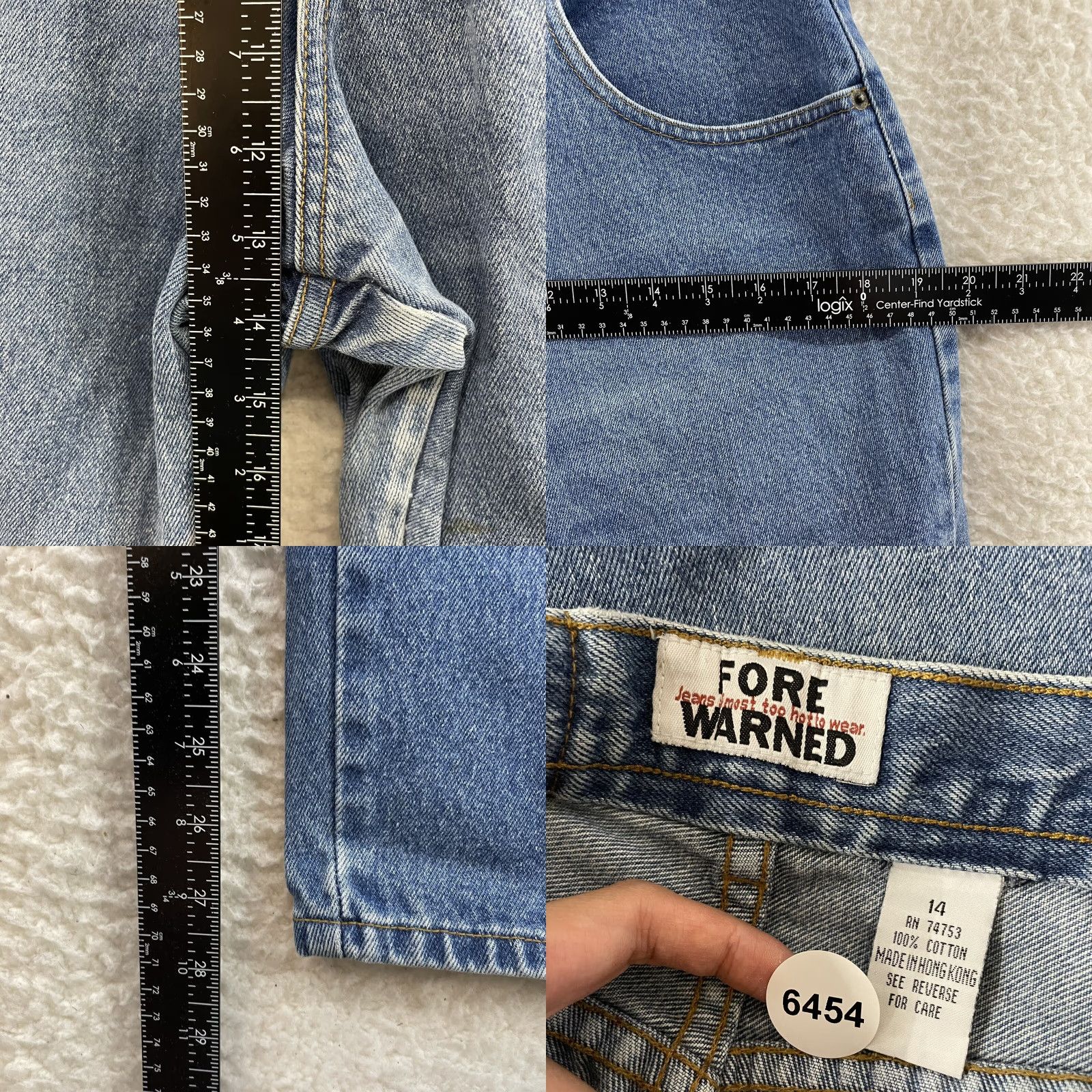Vintage VINTAGE 80s 90s Jeans Womens High Waist Tapered Leg Medium Wash 30 in 12/14 Fore Warned Denim Cotton Regular Blue Mens Boys Womens Size 34" / US 12 / IT 48 - 8 Thumbnail