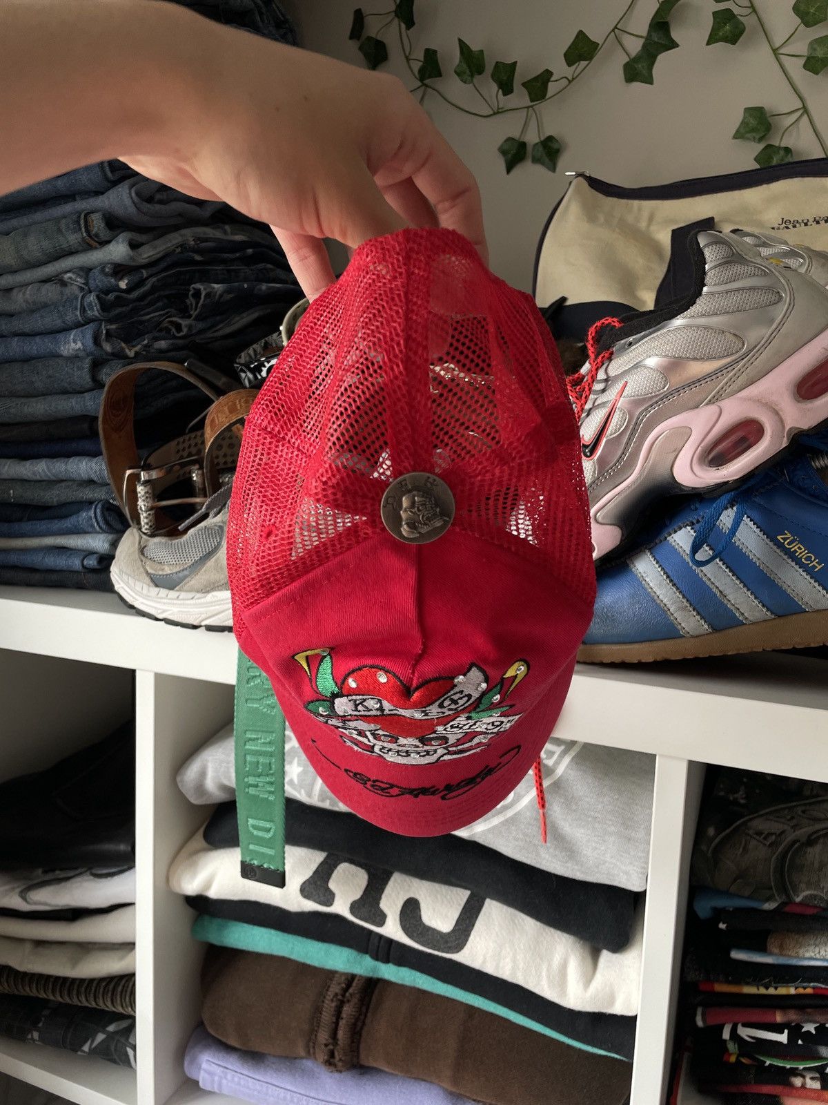 Christian Audigier × Ed Hardy × Vintage Ed Hardy Vintage Cap By Christian Audigier Big Logo Japanese Size ONE SIZE - 2 Thumbnail