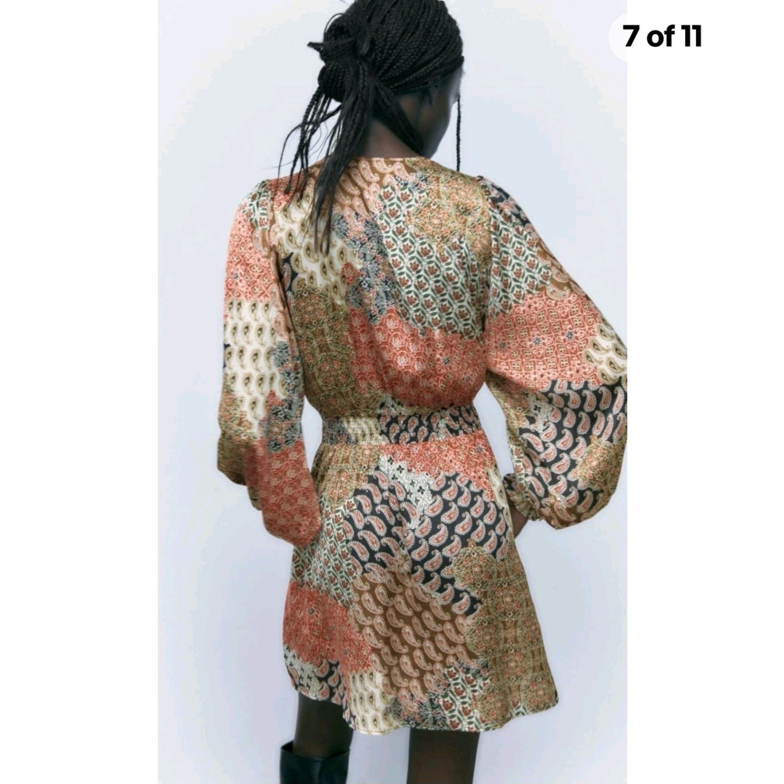 Zara Zara Print Dress Boho hippy Festival goldy peach Size M / US 6-8 / IT 42-44 - 4 Thumbnail