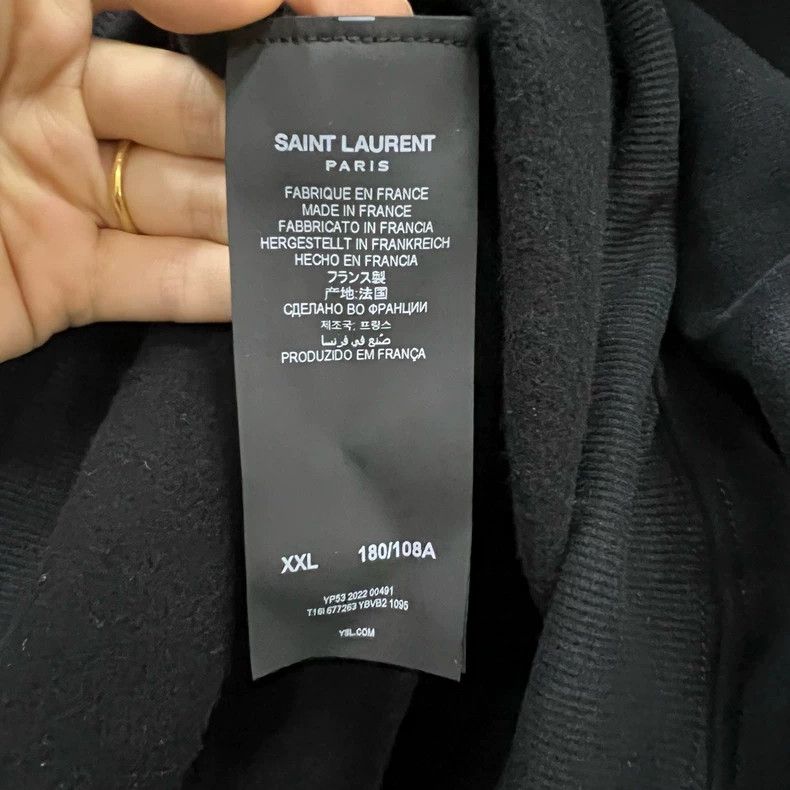 Saint Laurent Paris Saint Laurent Paris Black printed logo hoodie 2505-Nextarro Size US XXL / EU 58 / 5 - 3 Thumbnail