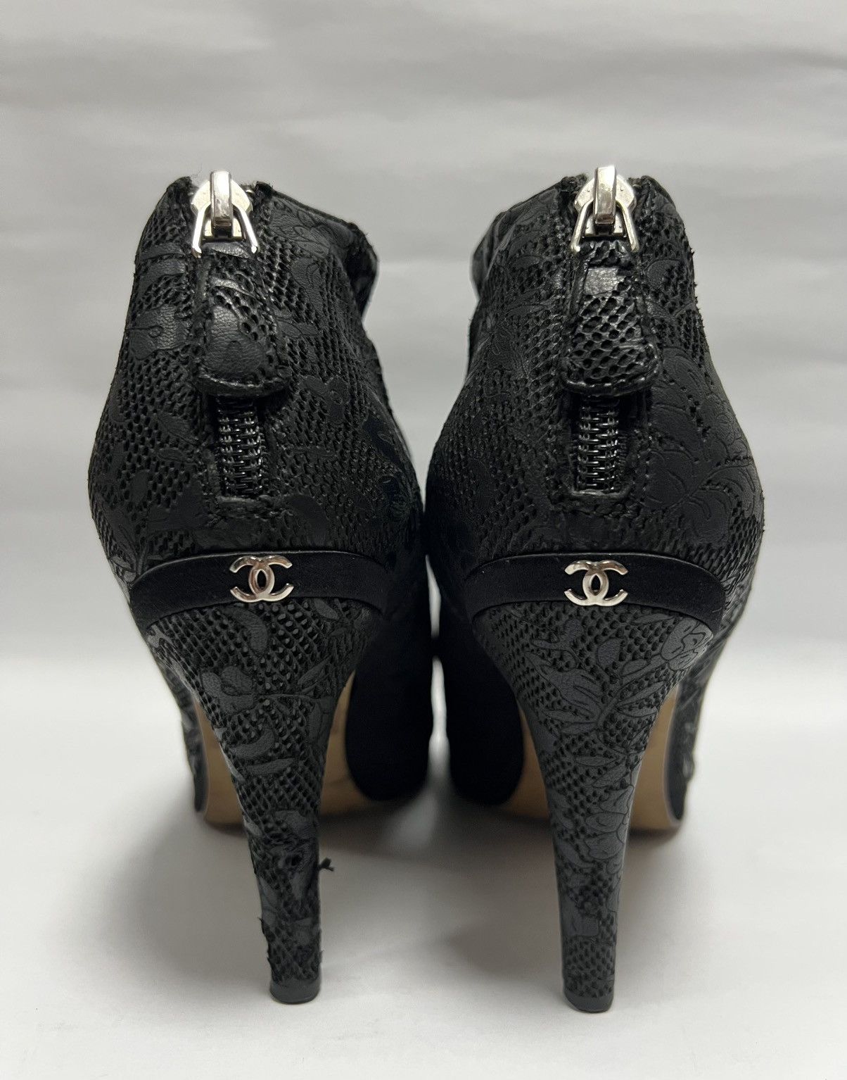 Chanel Chanel - Lace Coco Mark Open Toe Short Boots Size US 7.5 / IT 37.5 - 8 Thumbnail