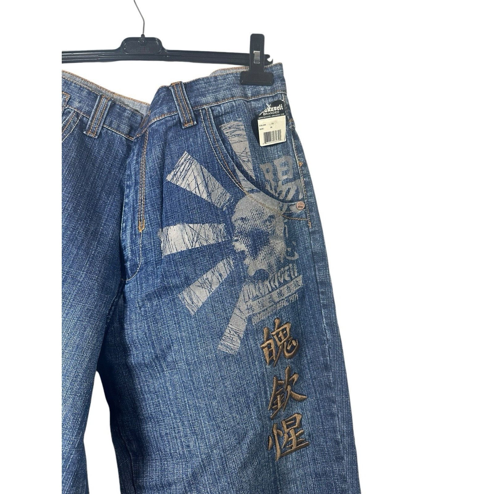 Other Vintage Makaveli Branded Hip Hop Jeans Embroidered 2Pac Tupa Size US 36 / EU 52 - 2 Thumbnail