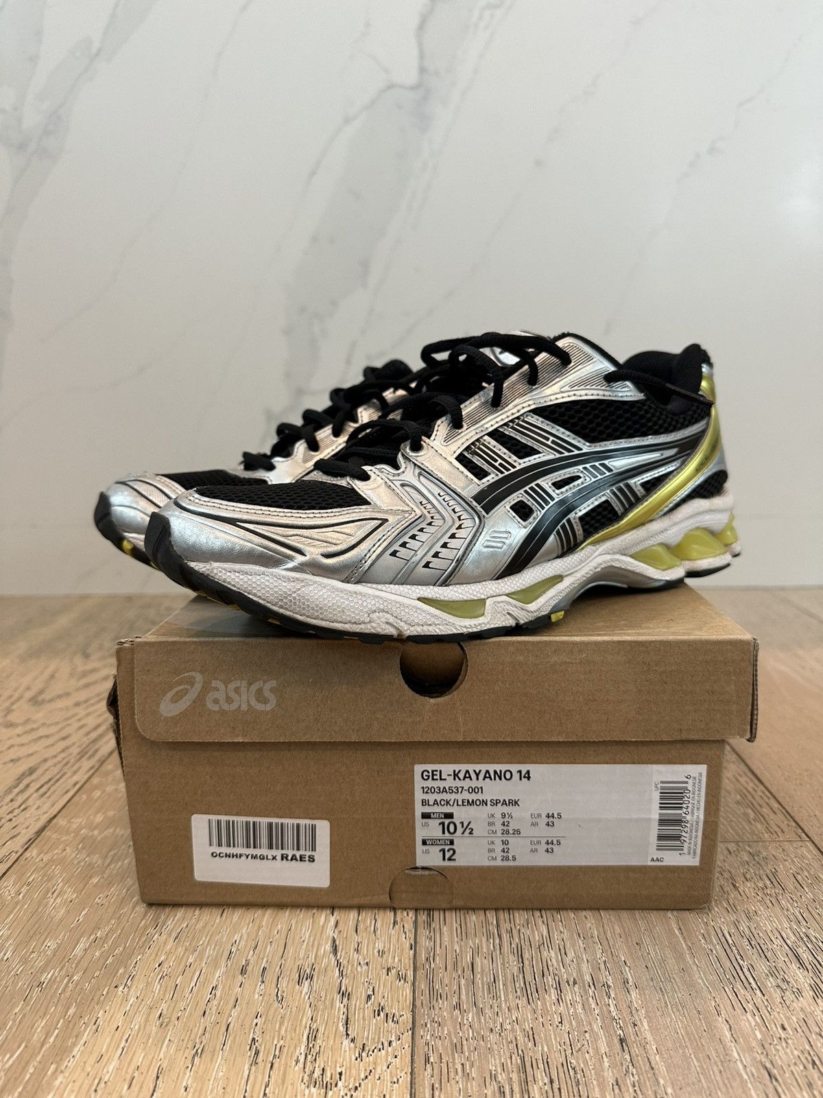 Asics ASICS Gel-Kayano 14 Black Lemon Spark Size US 10.5 / EU 43-44 - 1 Thumbnail