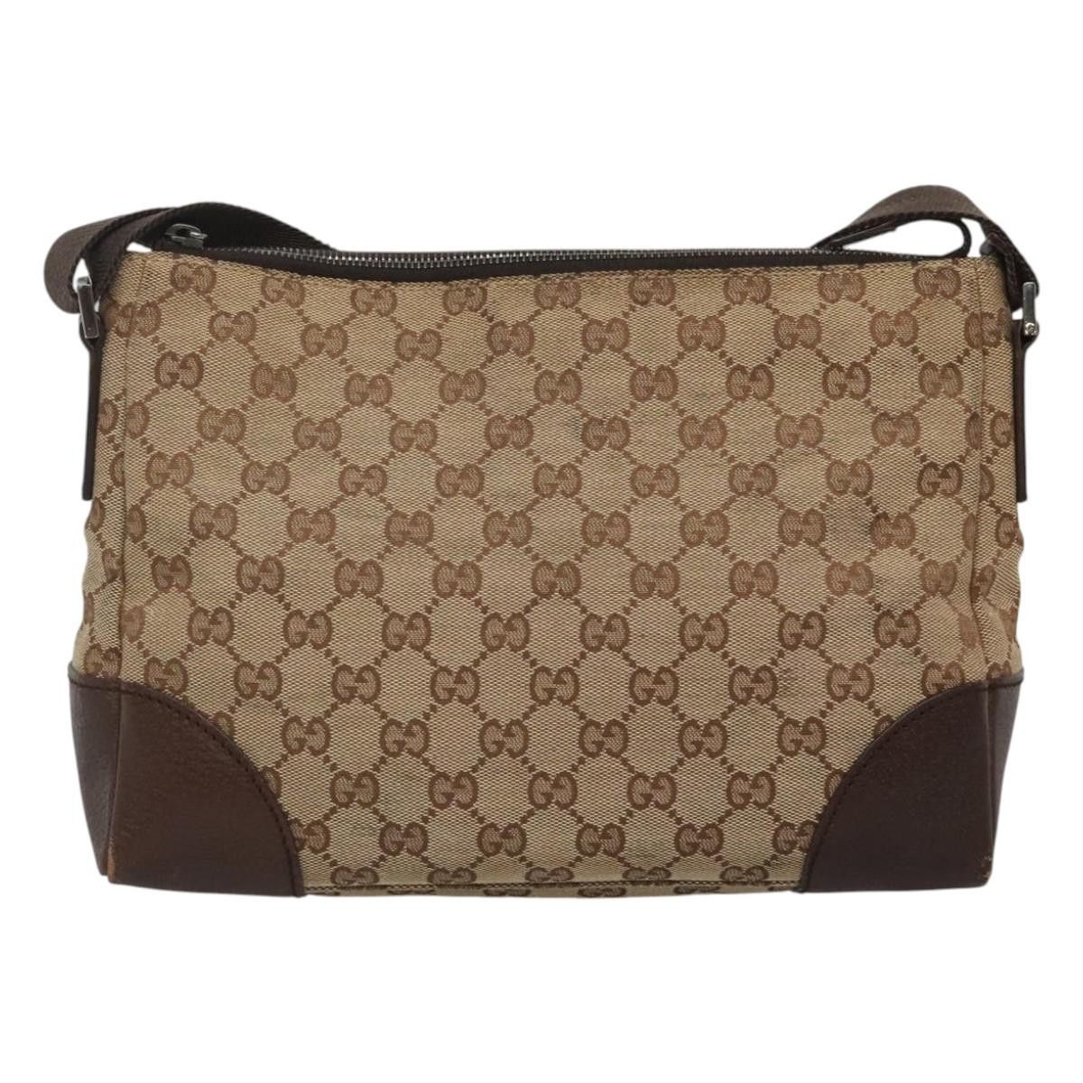 Gucci GUCCI GG Canvas Shoulder Bag Beige Silver Size ONE SIZE - 3 Thumbnail