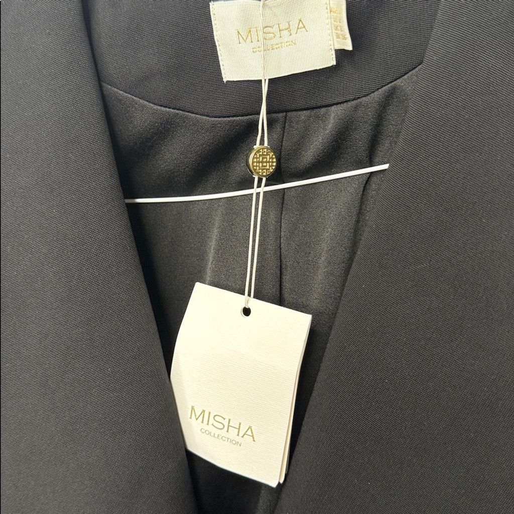 The Unbranded Brand NWT Misha black lapel blazer jacket one snap closure sz 4 Size S / US 4 / IT 40 - 2 Thumbnail