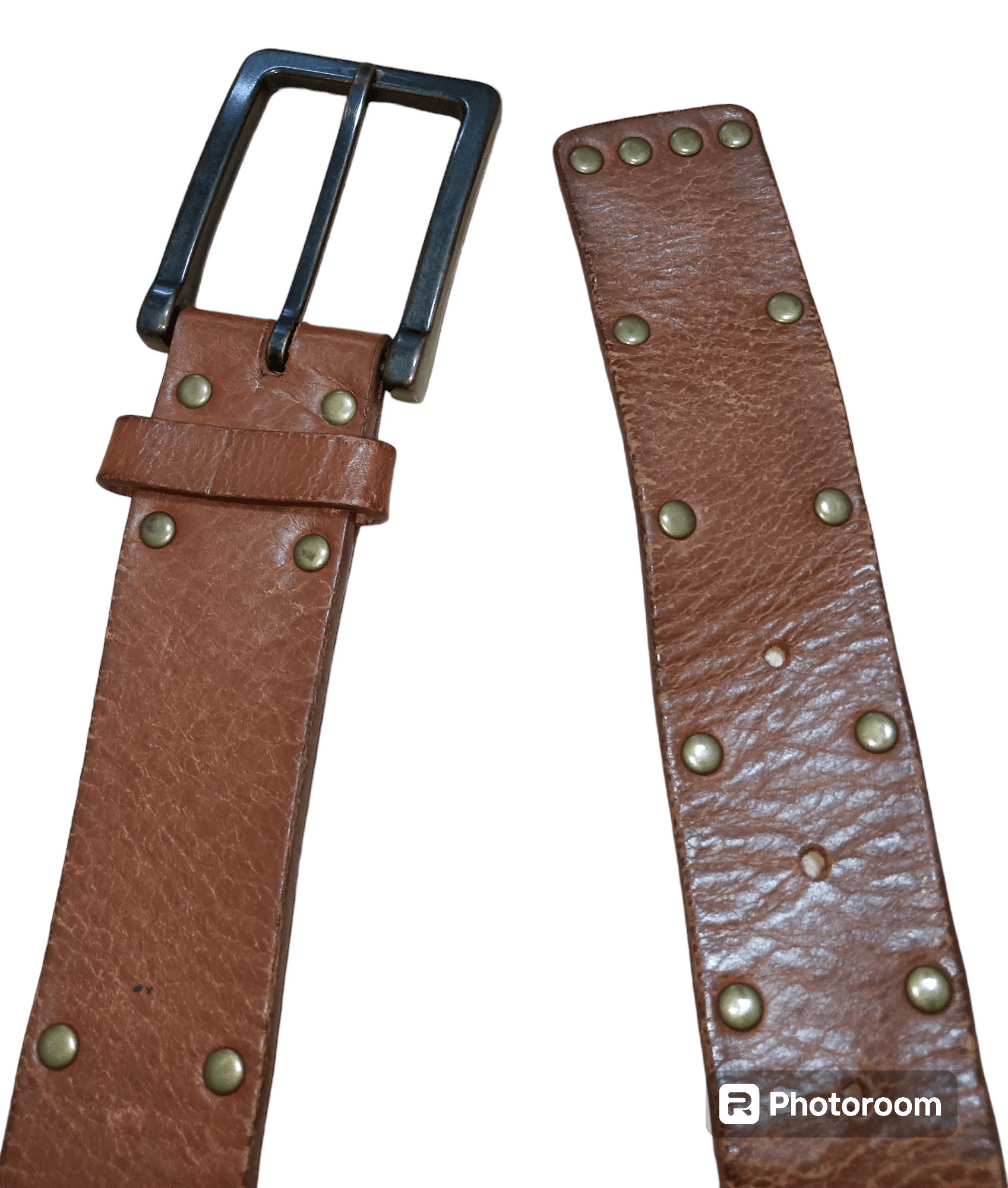 Japanese Brand JAPANESE BRAND BRASS STUDDED LEATHER BELT Size 34 - 3 Thumbnail