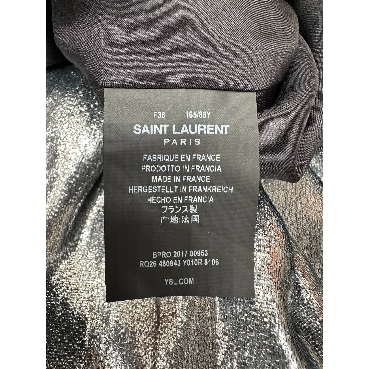 Saint Laurent Paris Saint Laurent Metallic Printed Midi Dress - Size 38 Size S / US 4 / IT 40 - 5 Thumbnail