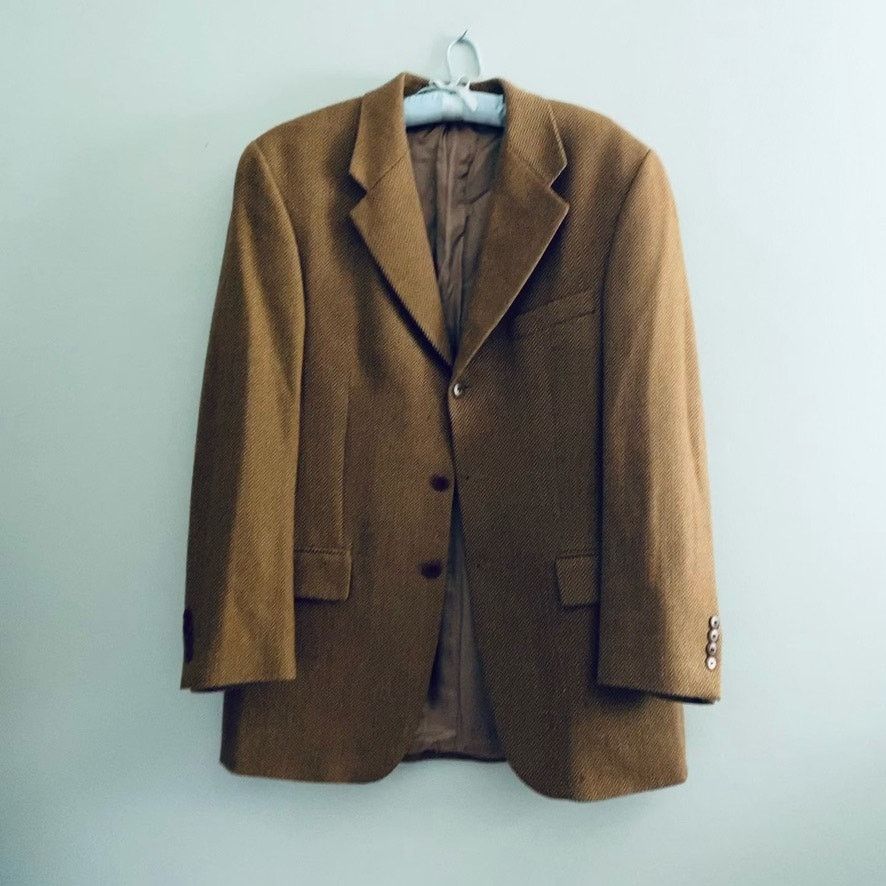 Ralph Lauren Ralph Ralph Lauren caramel brown chevron alpaca blazer Size 40L - 2 Thumbnail