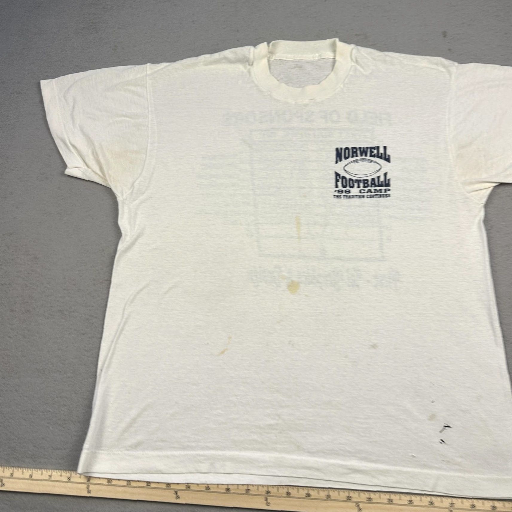 Vintage VINTAGE Norwell Football Shirt Mens Large White 1996 Camp Field Sponsors 90s Size US XL / EU 56 / 4 - 2 Thumbnail