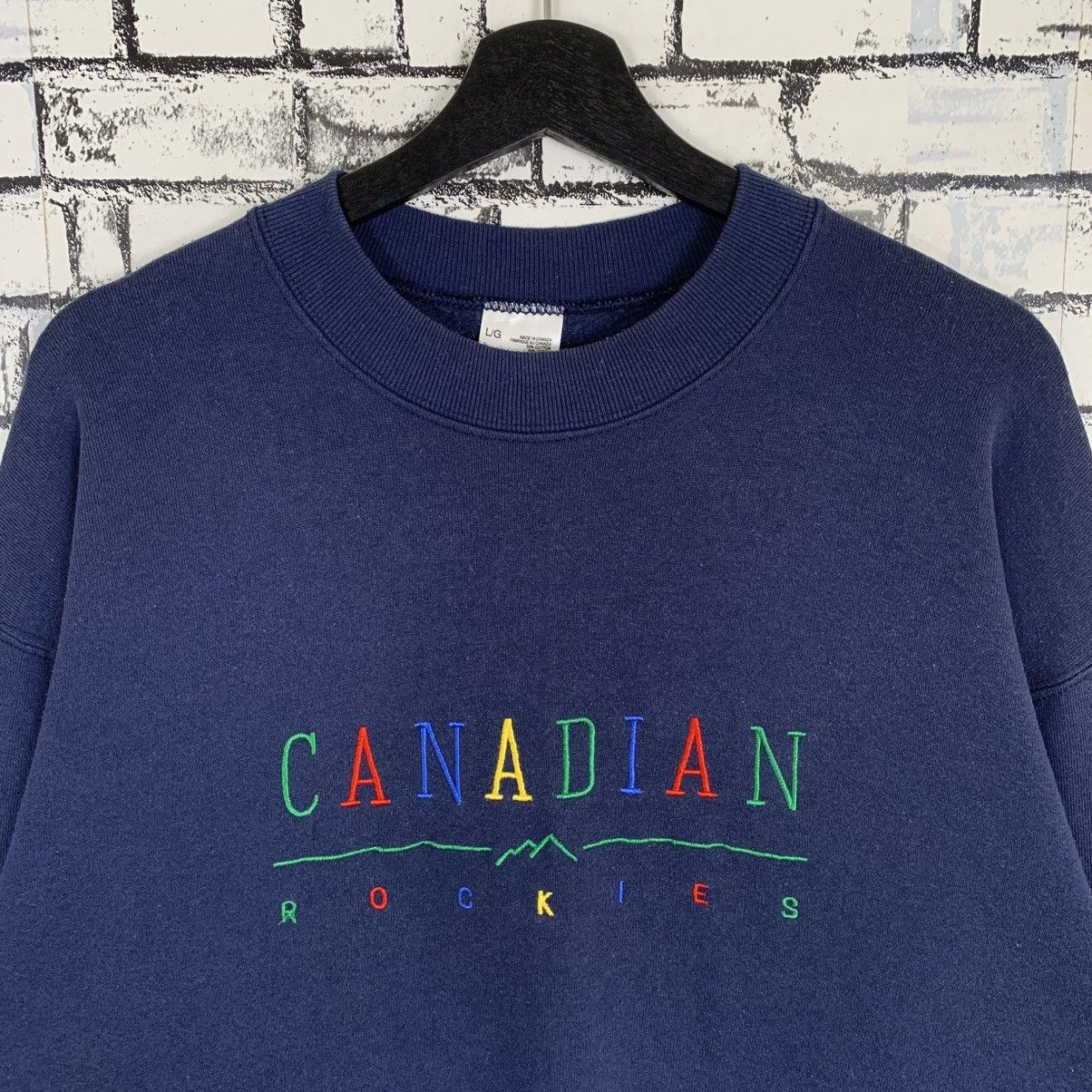Fruit Of The Loom × Vintage Vtg 90s Canadian Rockies Sweatshirt Size US L / EU 52-54 / 3 - 3 Thumbnail