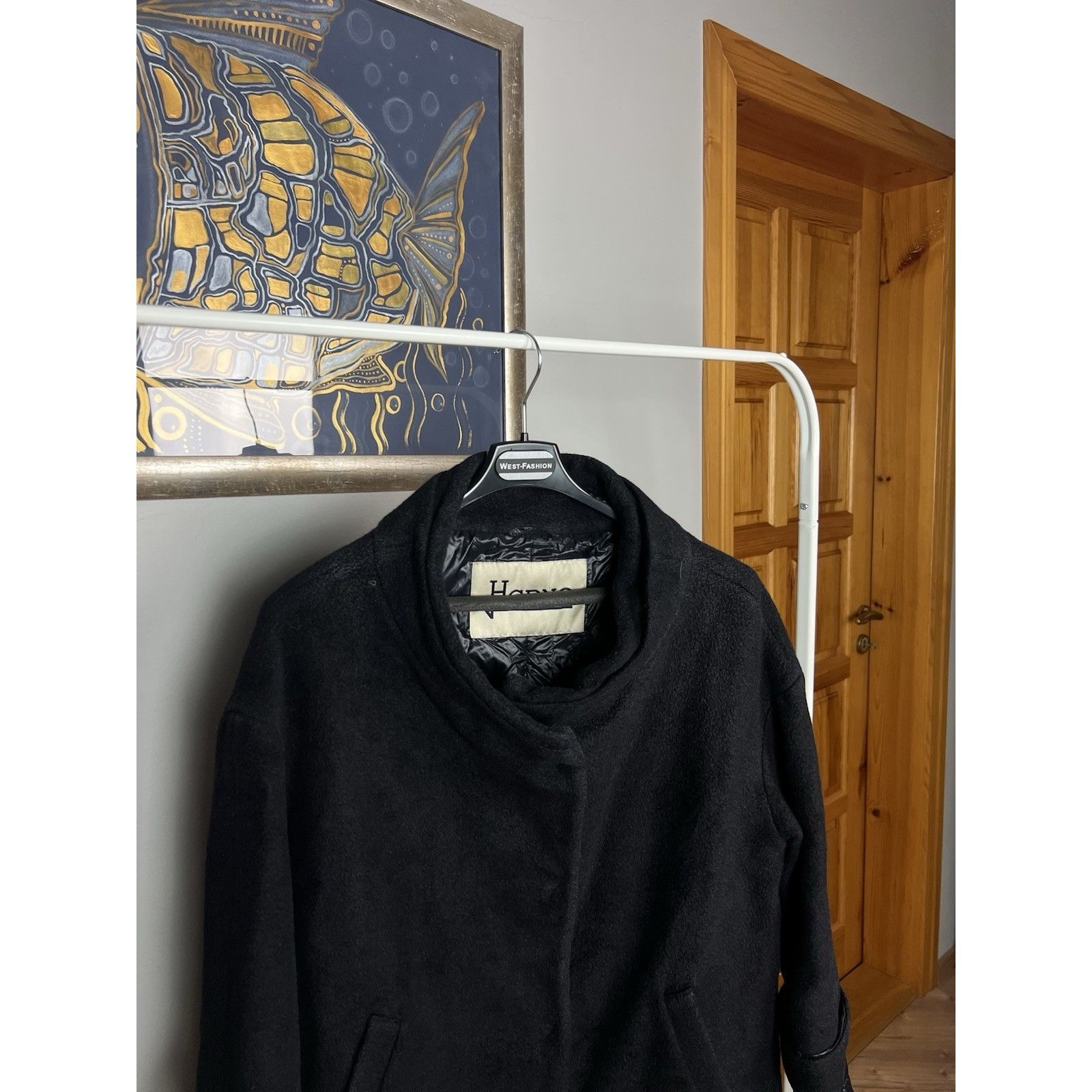 Herno Herno Women's Blue Wool Nylon Down Insulated Cape Coat Size Size L / US 10 / IT 46 - 4 Thumbnail