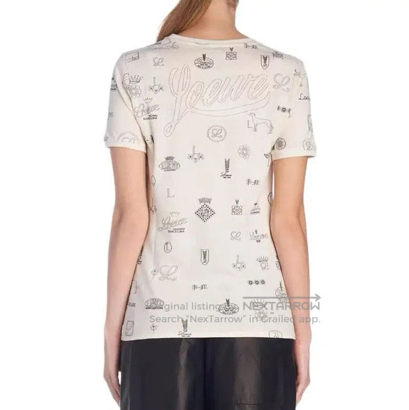 Loewe Loewe Summer Cream Cotton Short Sleeve T-Shirt . Size L / US 10 / IT 46 - 6 Thumbnail
