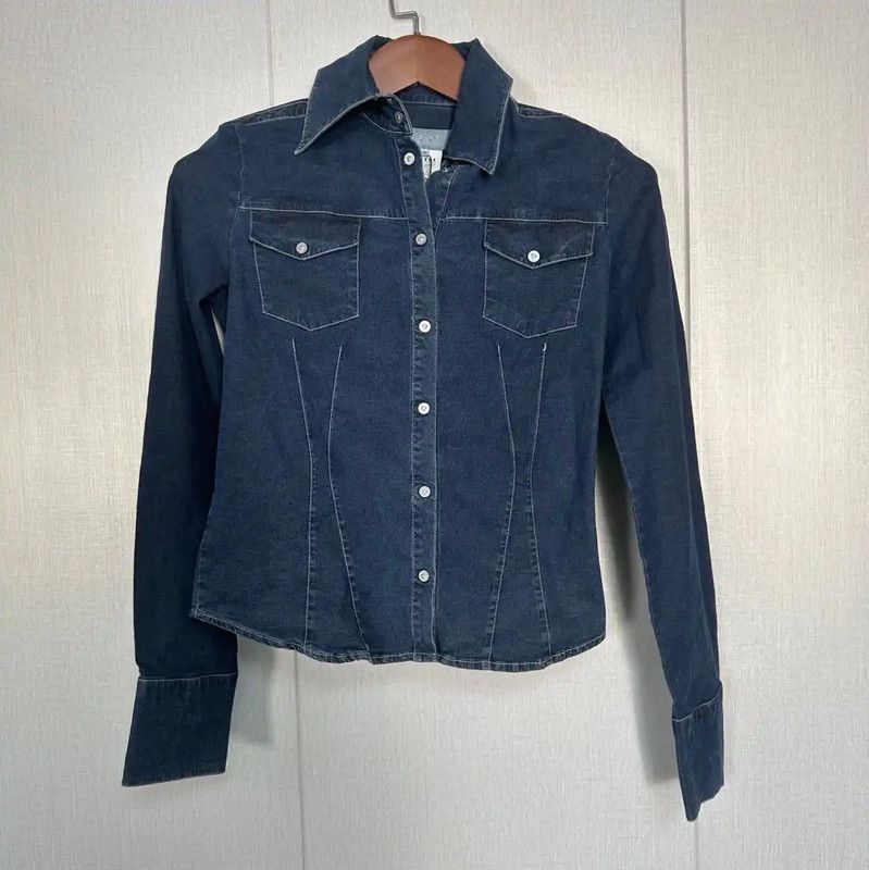 Versace Versace Blue Cotton Women's Jacket 0089 Size XS / US 0-2 / IT 36-38 - 1 Thumbnail