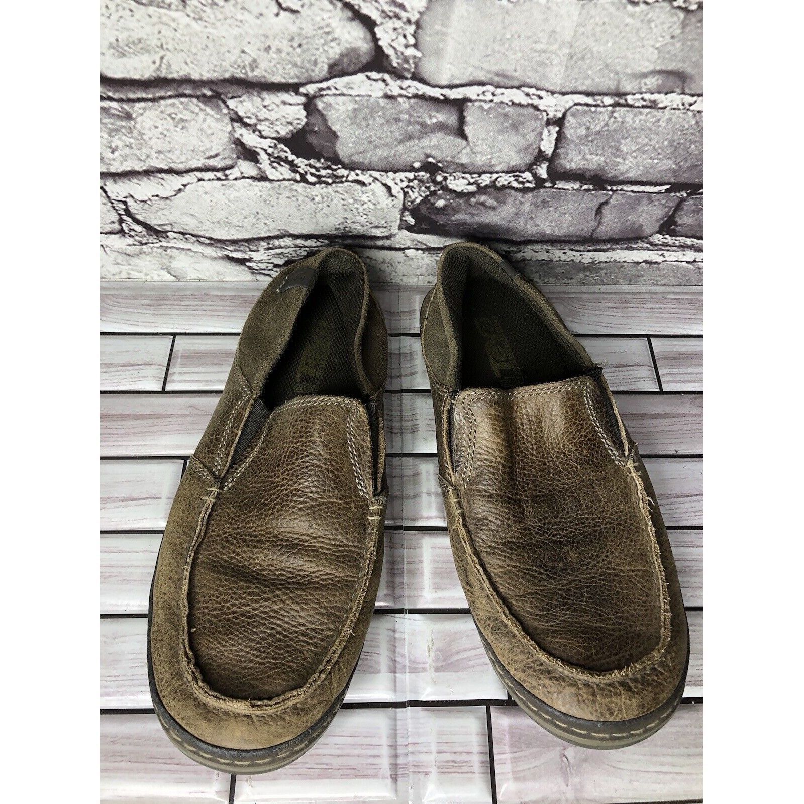 Teva Teva Clifton Creek Brown Leather Moc Toe Slip On Loafers Men Size US 8 / EU 41 - 15 Thumbnail