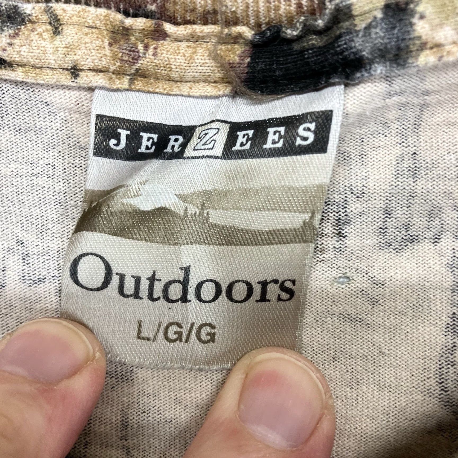 Jerzees VINTAGE Jerzees Outdoors Camouflage Shirt Mens Large Mossy Oak Long Sleeve Crew Neck Camouflage Logo All Seasons Size US L / EU 52-54 / 3 - 3 Thumbnail