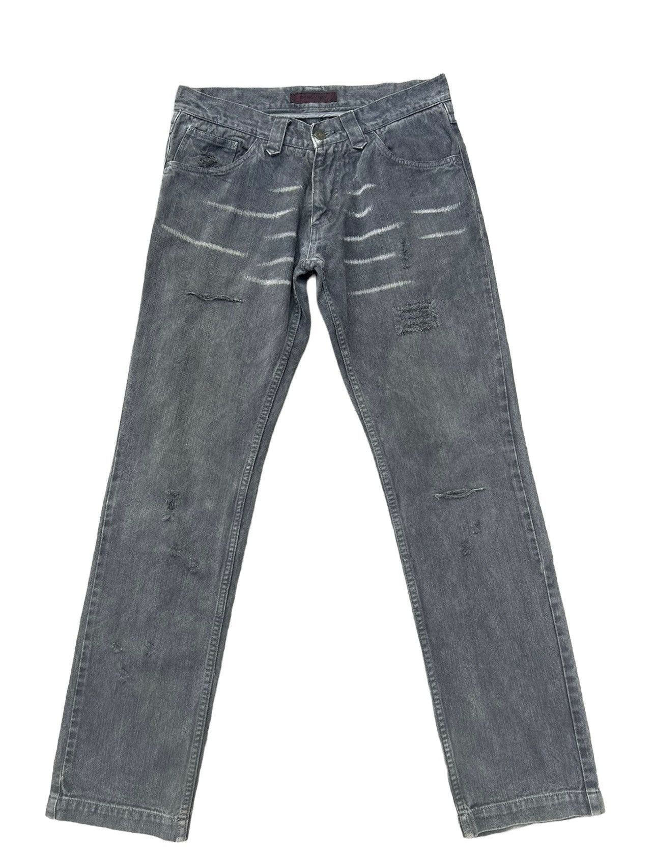 TMT Vintage TMT Japan Rips Distressed Sun Fade Black Denim Jeans Size US 31 - 1 Thumbnail