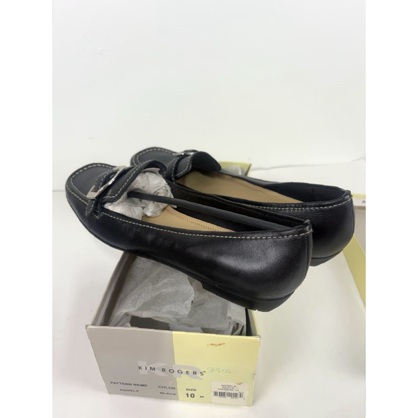 Vintage Kim Rogers Angela Women's Black Leather Slip-On Flats Size 10M Casual Comfort City Preppy Size US 10 / IT 40 - 3 Thumbnail