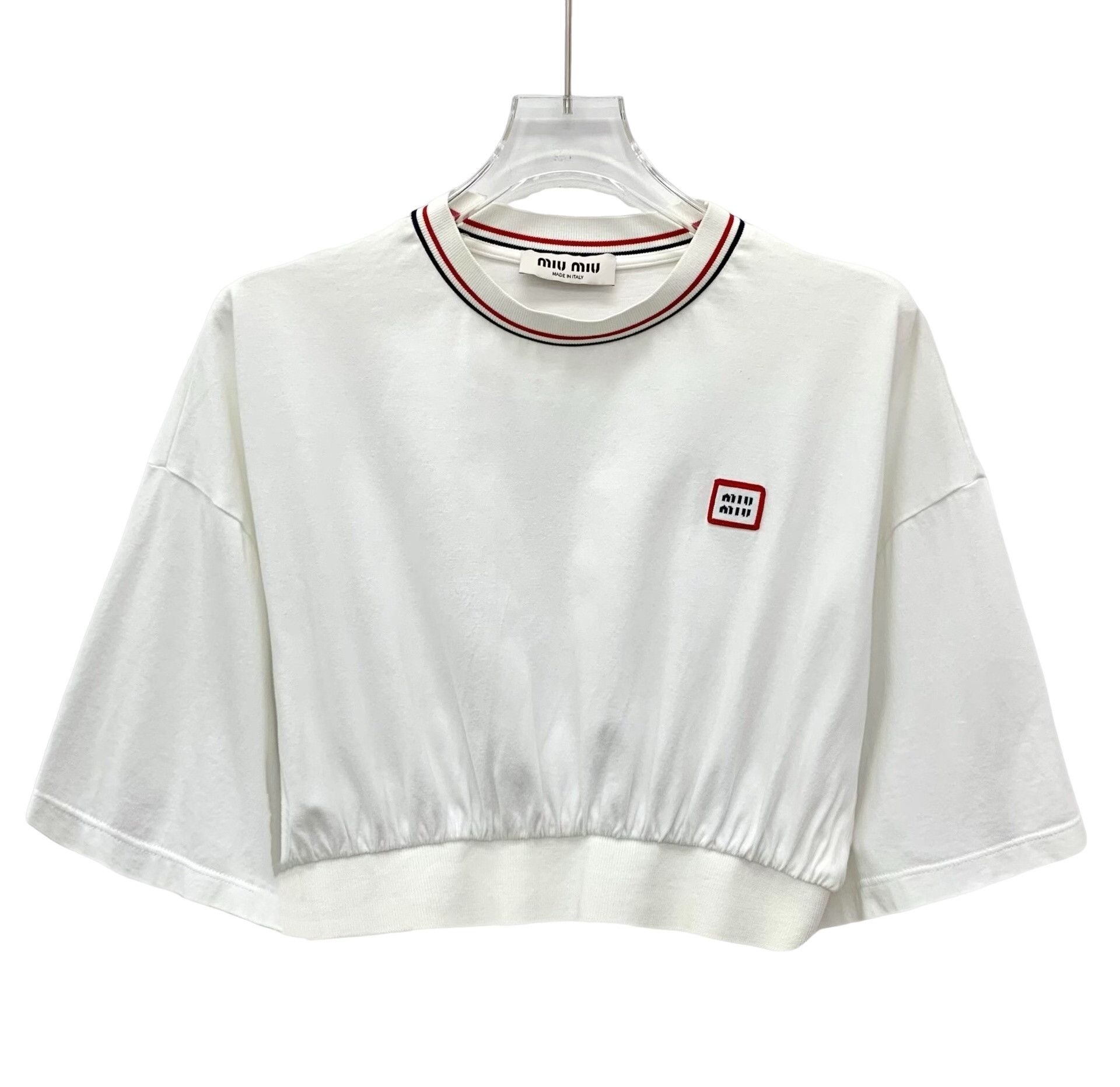 Miu Miu Miu Miu Logo Patch Ringer T-Shirt Size M Size M / US 6-8 / IT 42-44 - 1 Thumbnail