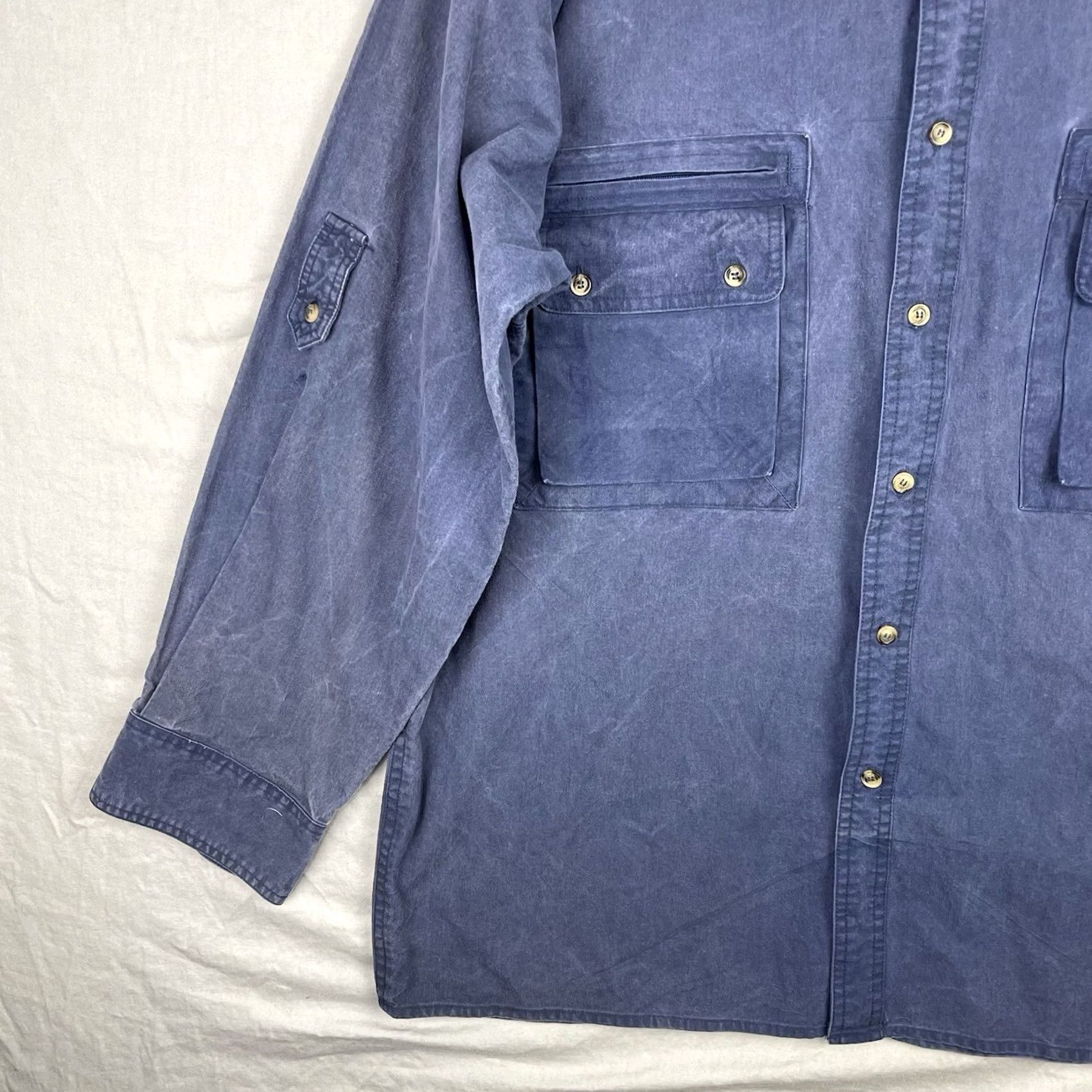 Epaulet VINTAGE Mountain Tek Shirt Mens Large Safari Outdoor Epaulet Heavyweight Hiking Shirt Size US L / EU 52-54 / 3 - 2 Thumbnail