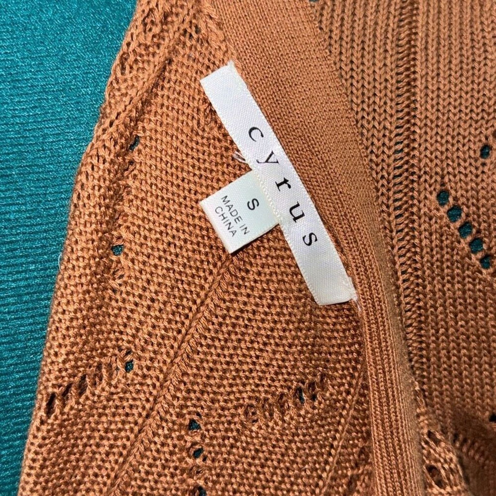 Other Cyrus Burnt Orange Open Weave Cardigan | Sz S Size S / US 4 / IT 40 - 6 Thumbnail