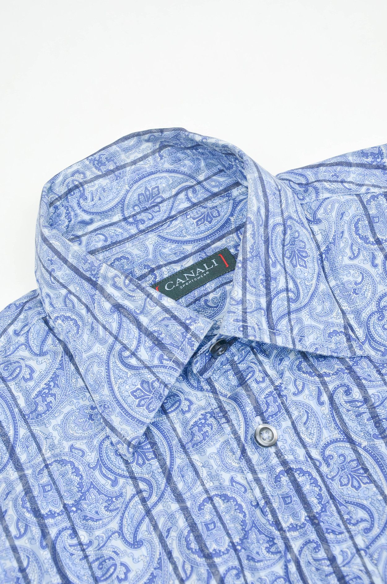 Canali Canali Italian Sportswear Blue Abstract Pattern Shirt S-M Size US S / EU 44-46 / 1 - 6 Thumbnail