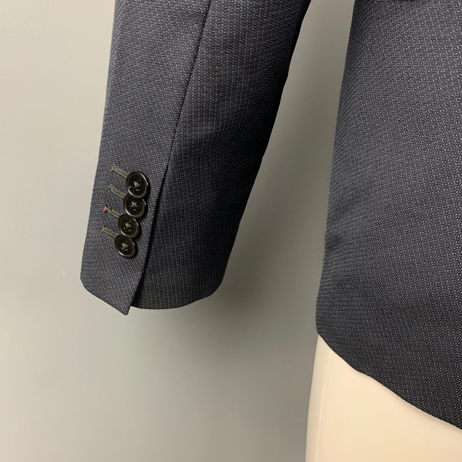 Paul Smith Size 38 Navy Blue Virgin Wool Single Breasted Sport Coat Size 38R - 5 Thumbnail
