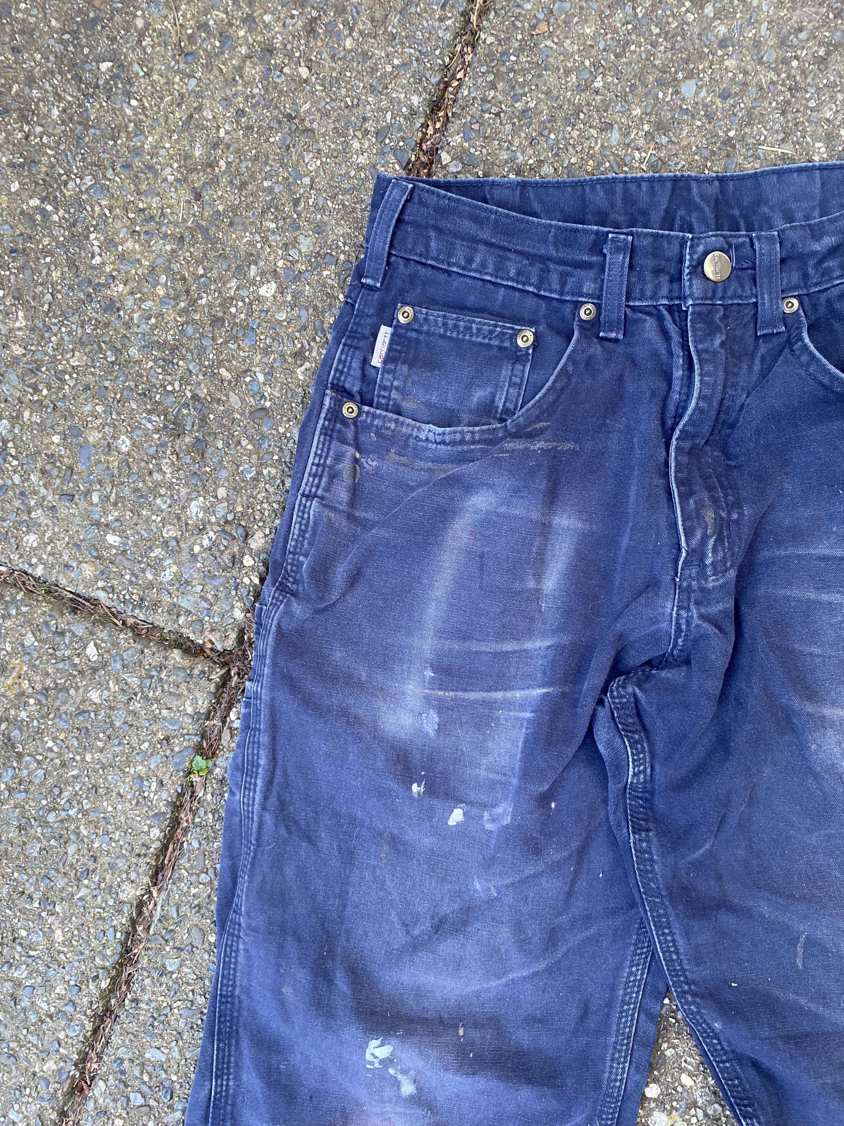 Carhartt × Vintage Vintage 90s Carhartt Single Knee Washed Navy Rare Work Pant Size US 32 / EU 48 - 4 Thumbnail